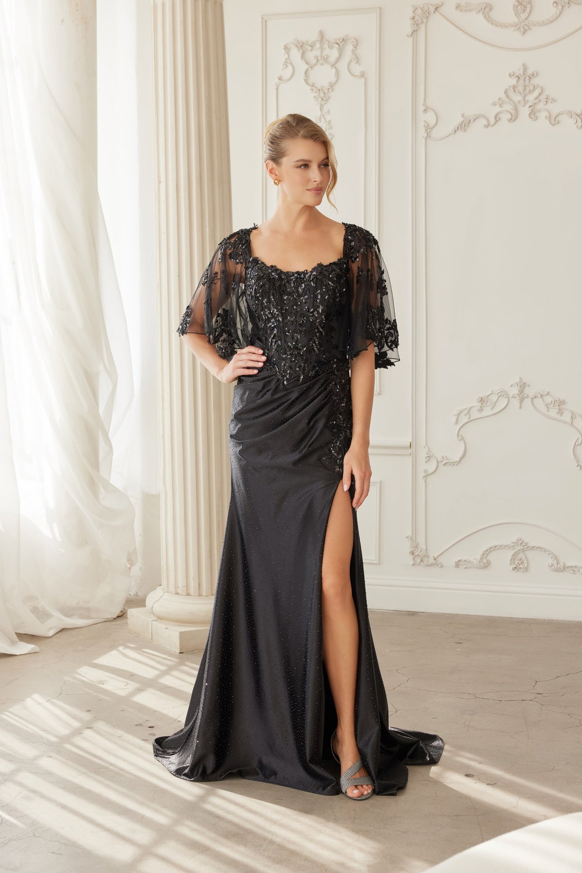Eugenie evening dress in Black