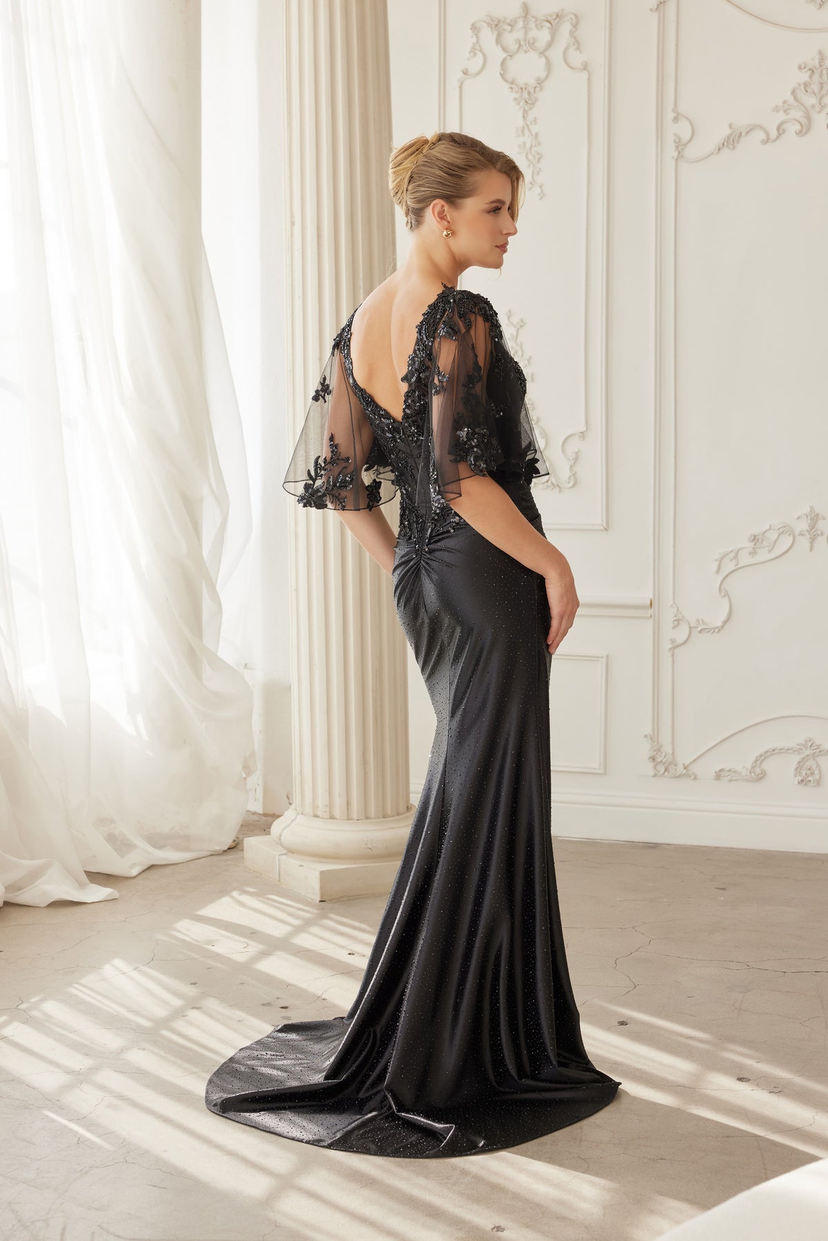 Eugenie evening dress in Black