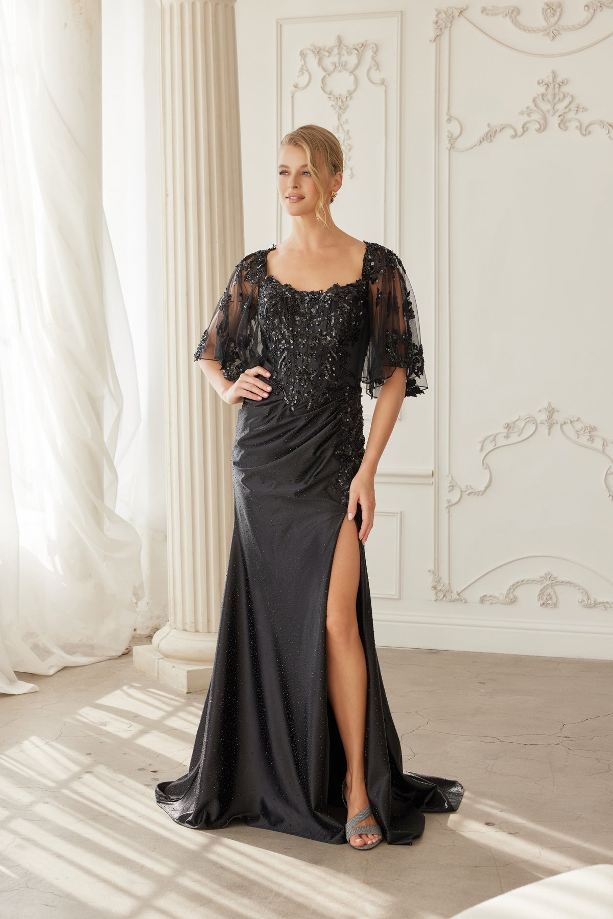 Eugenie evening dress in Black