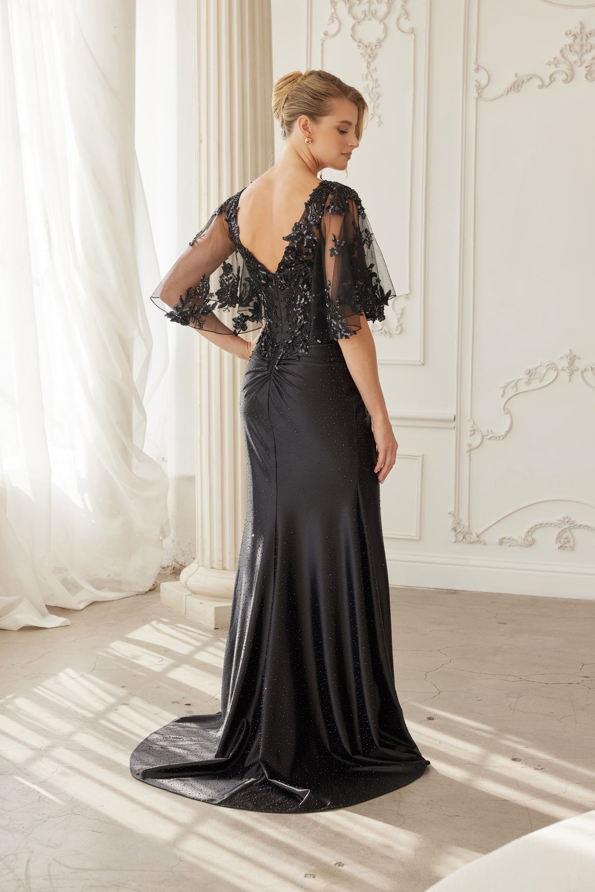 Eugenie evening dress in Black