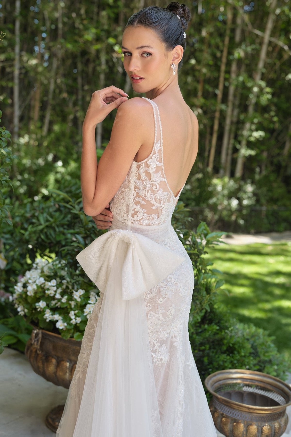 Eurydice wedding dress in Off White-Nude, view 3