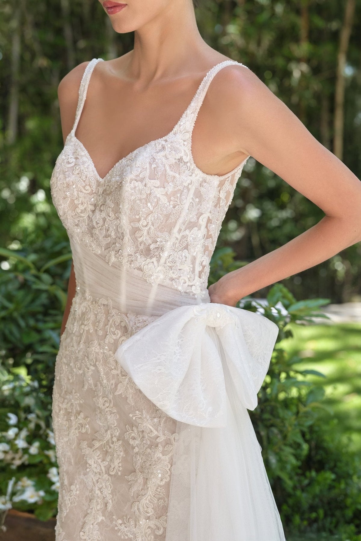 Eurydice wedding dress in Off White-Nude, view 4