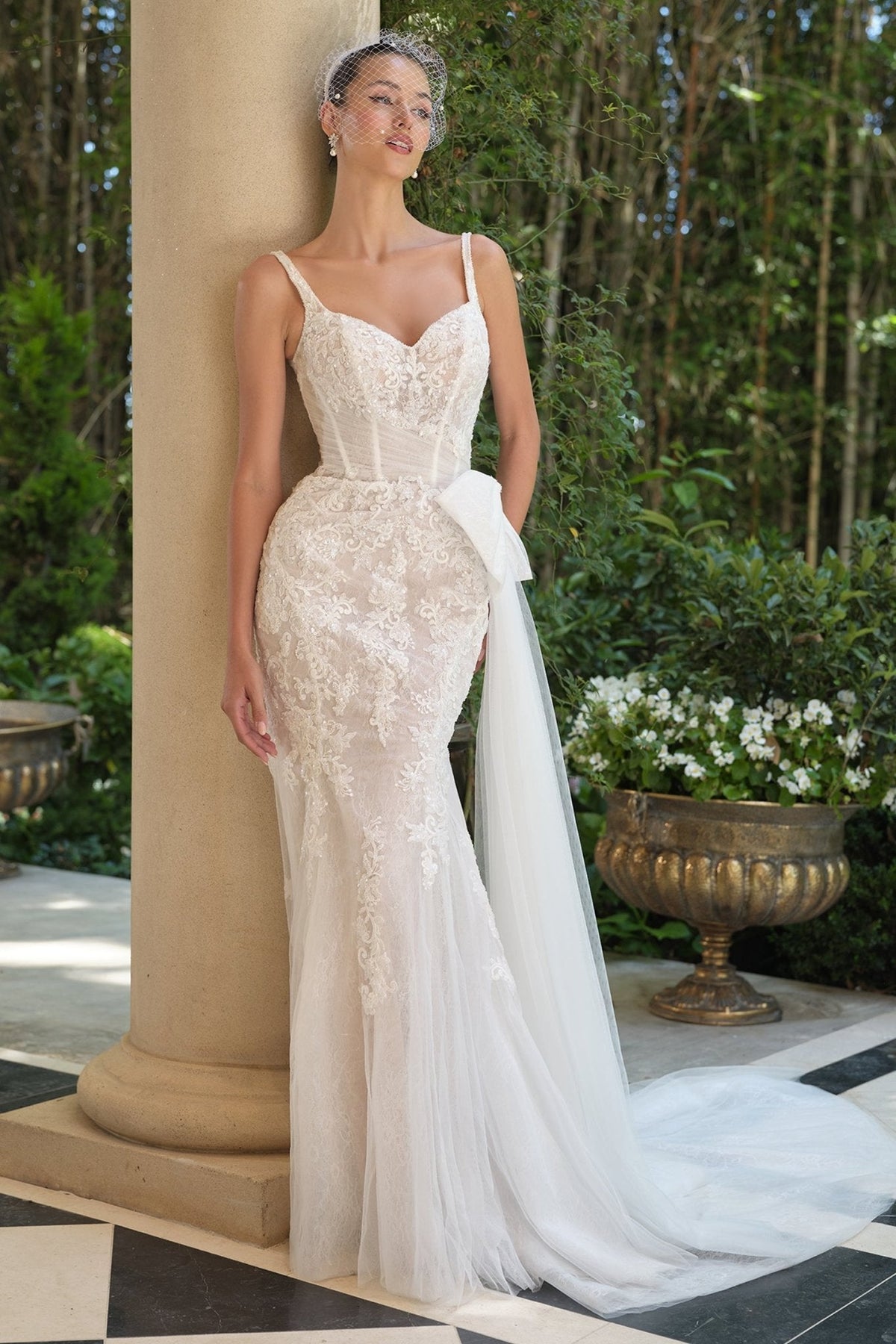 Eurydice wedding dress in Off White-Nude, view 6