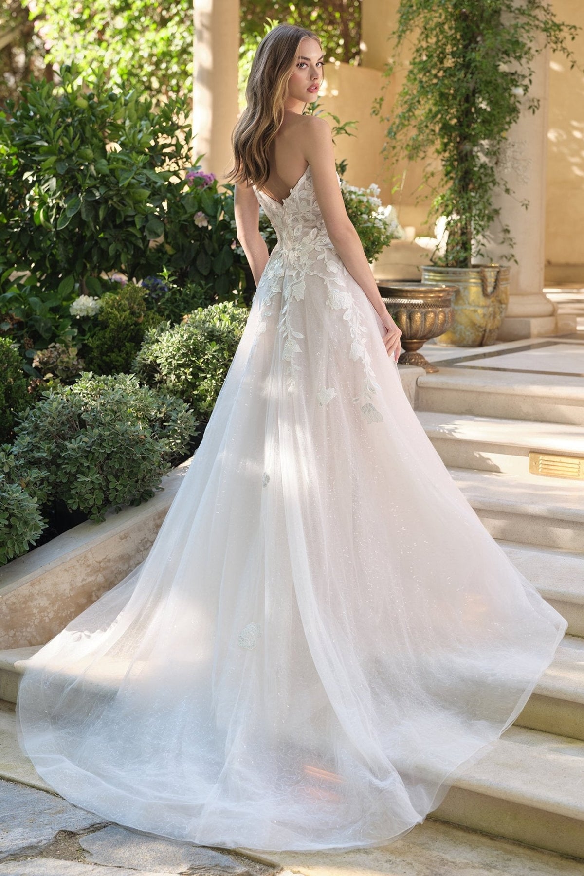 Faustina wedding dress in Off White-Nude, view 4