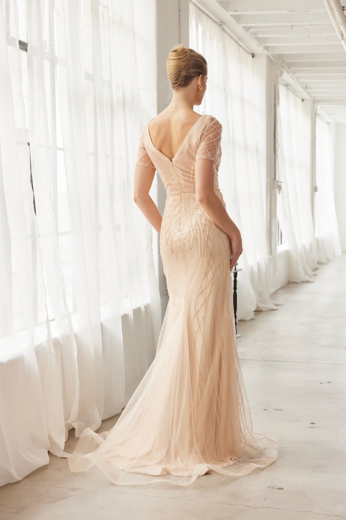Floriane evening dress in Gold