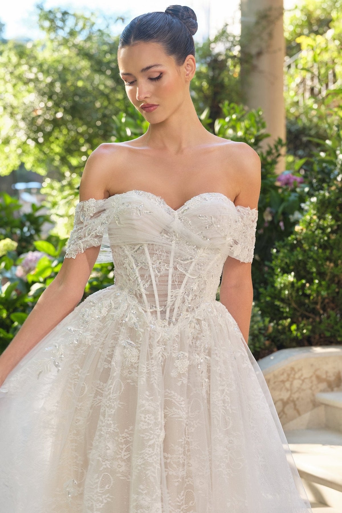 Florimel wedding dress in Off White-Nude, view 3