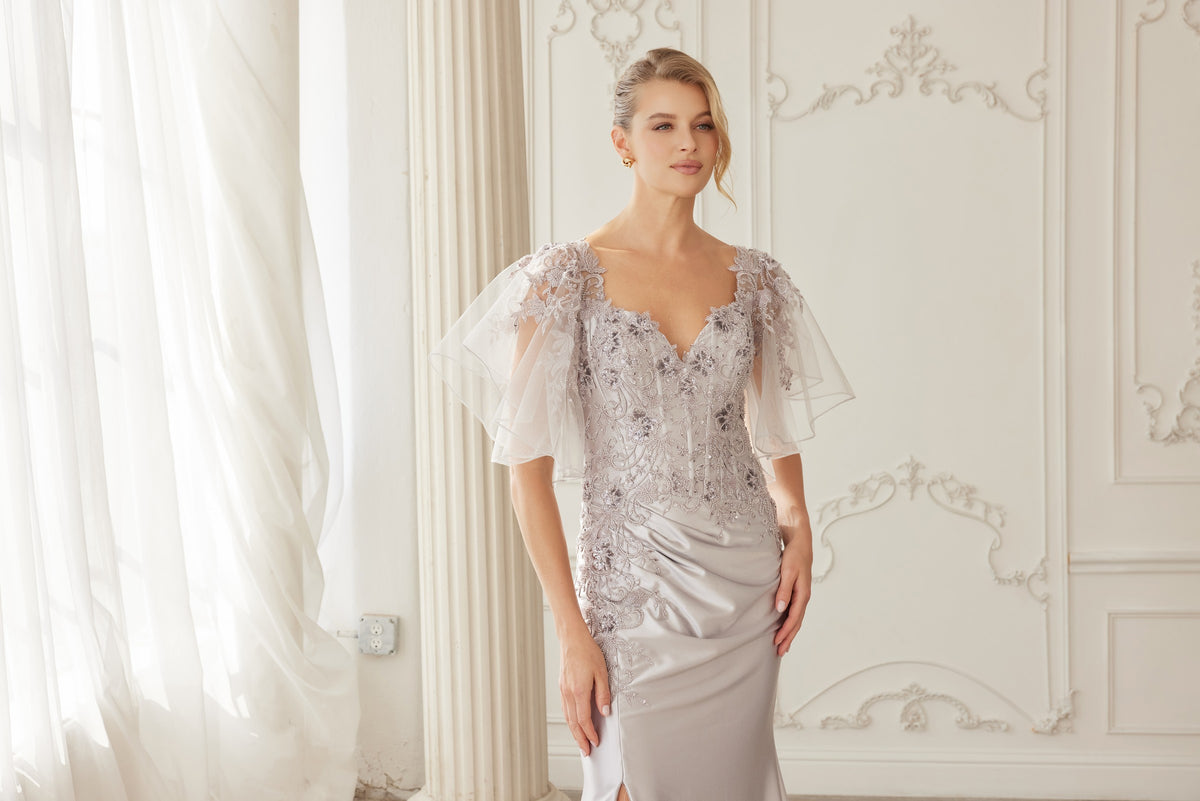 Gabriella evening dress in Silver