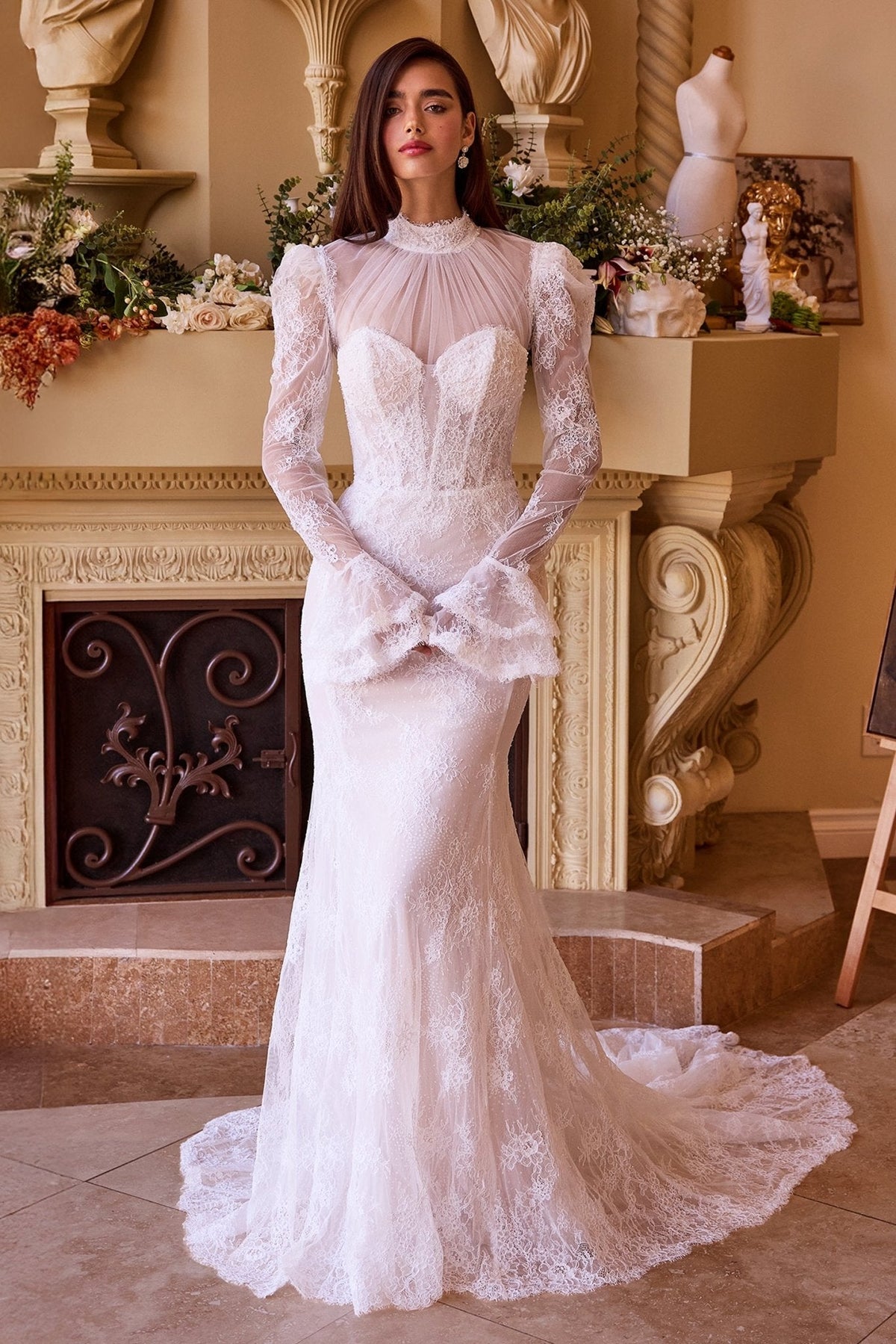 Gia wedding dress in Off White-Nude, view 4