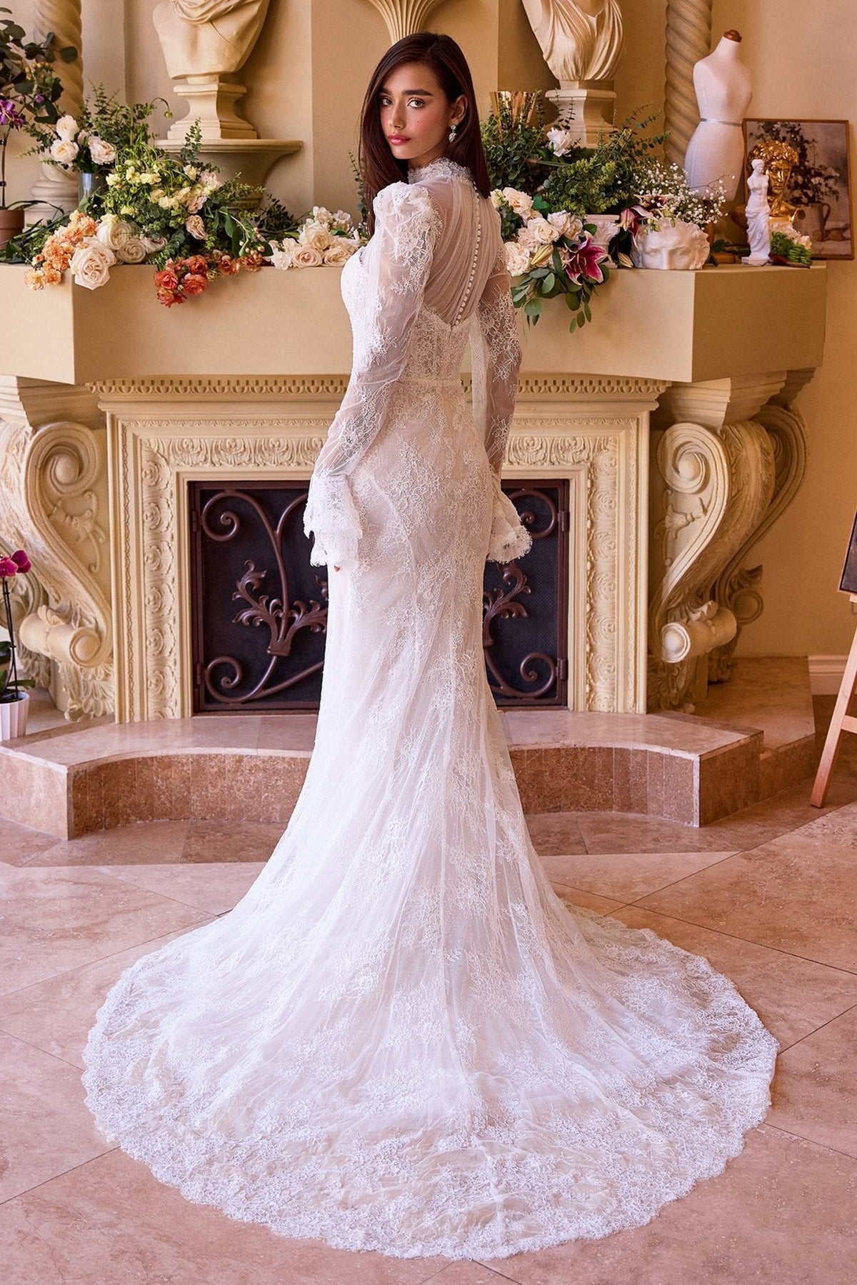 Gia wedding dress in Off White-Nude, view 6