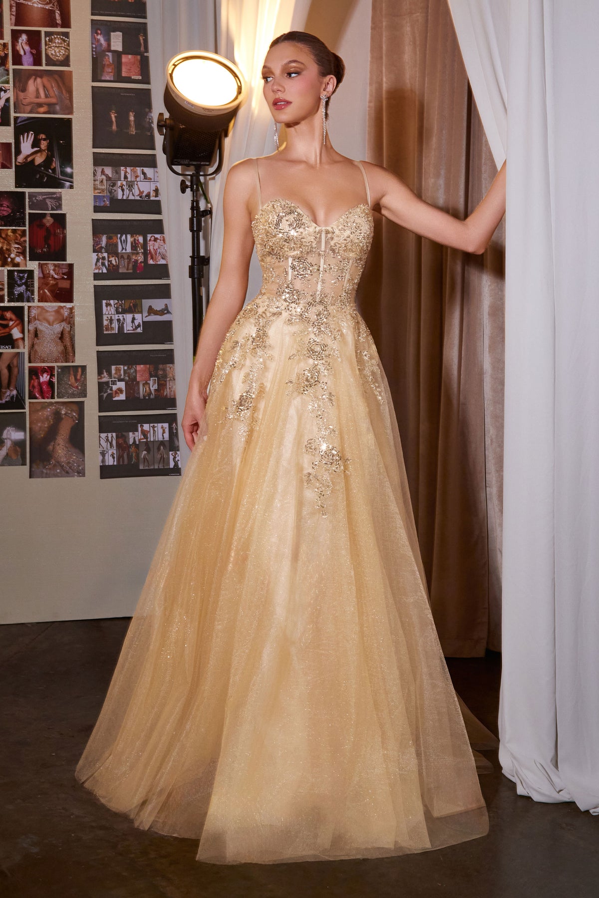 Giselle Gold formal gown