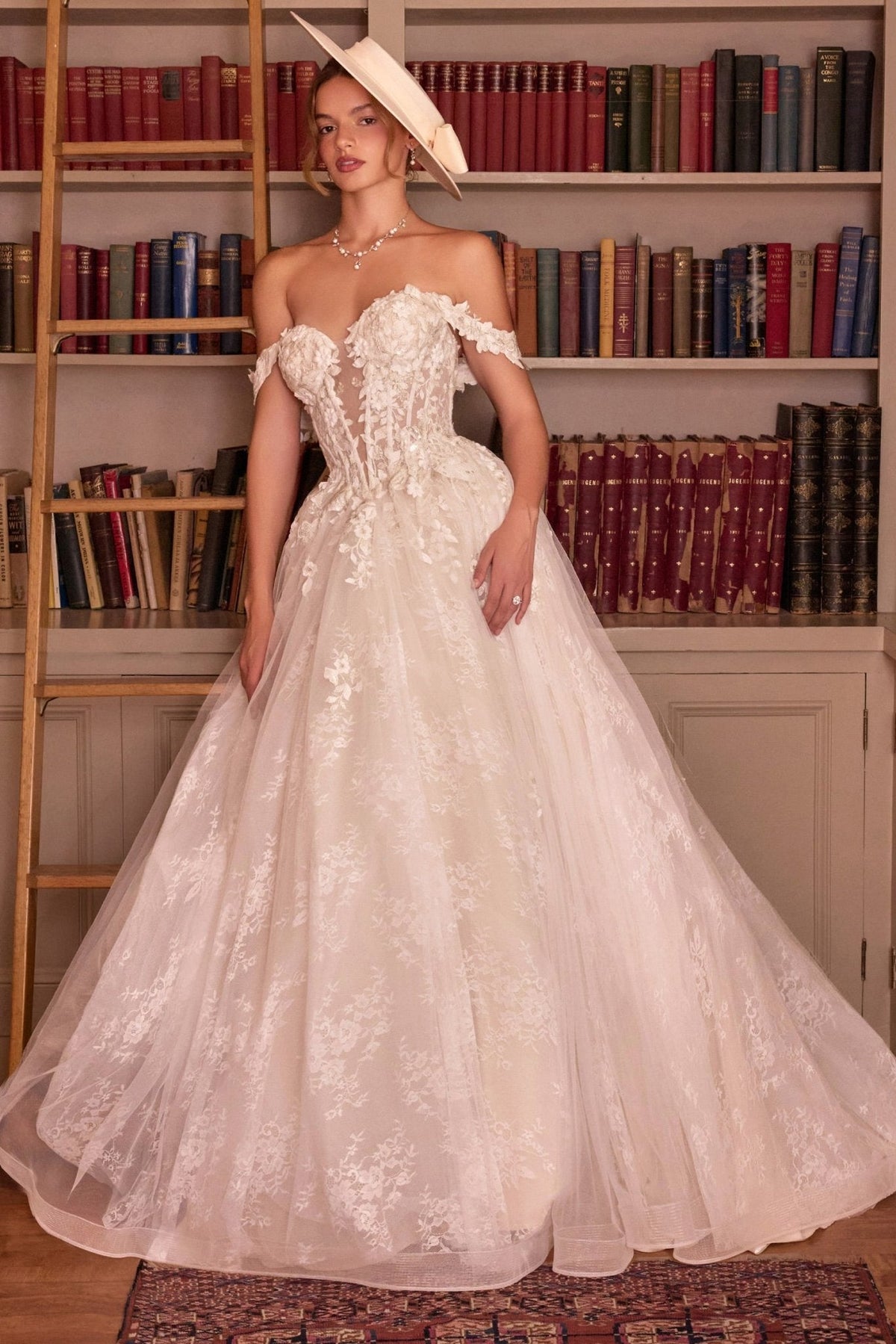 Isabeau wedding dress in French White, view 1