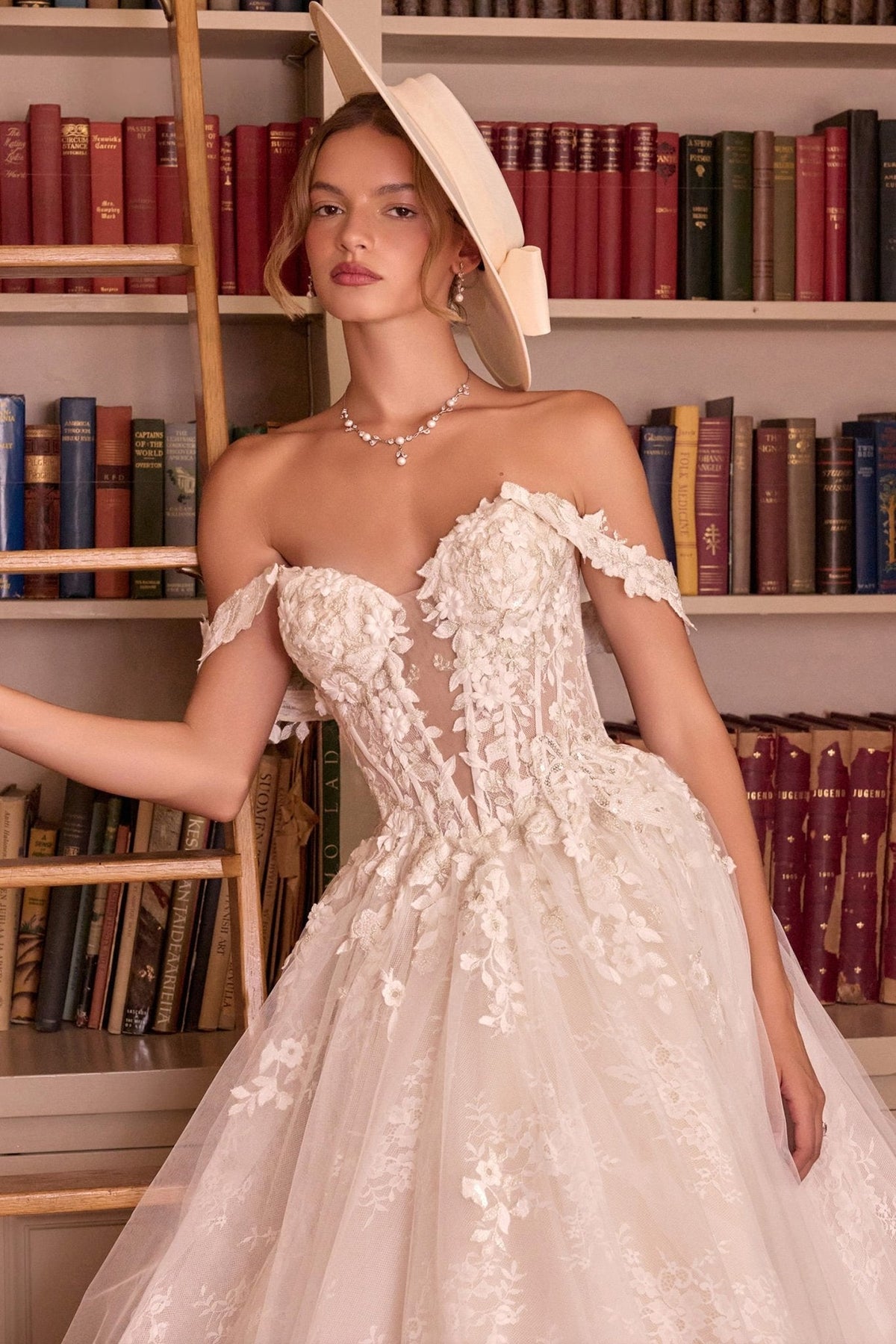 Isabeau wedding dress in French White, view 5