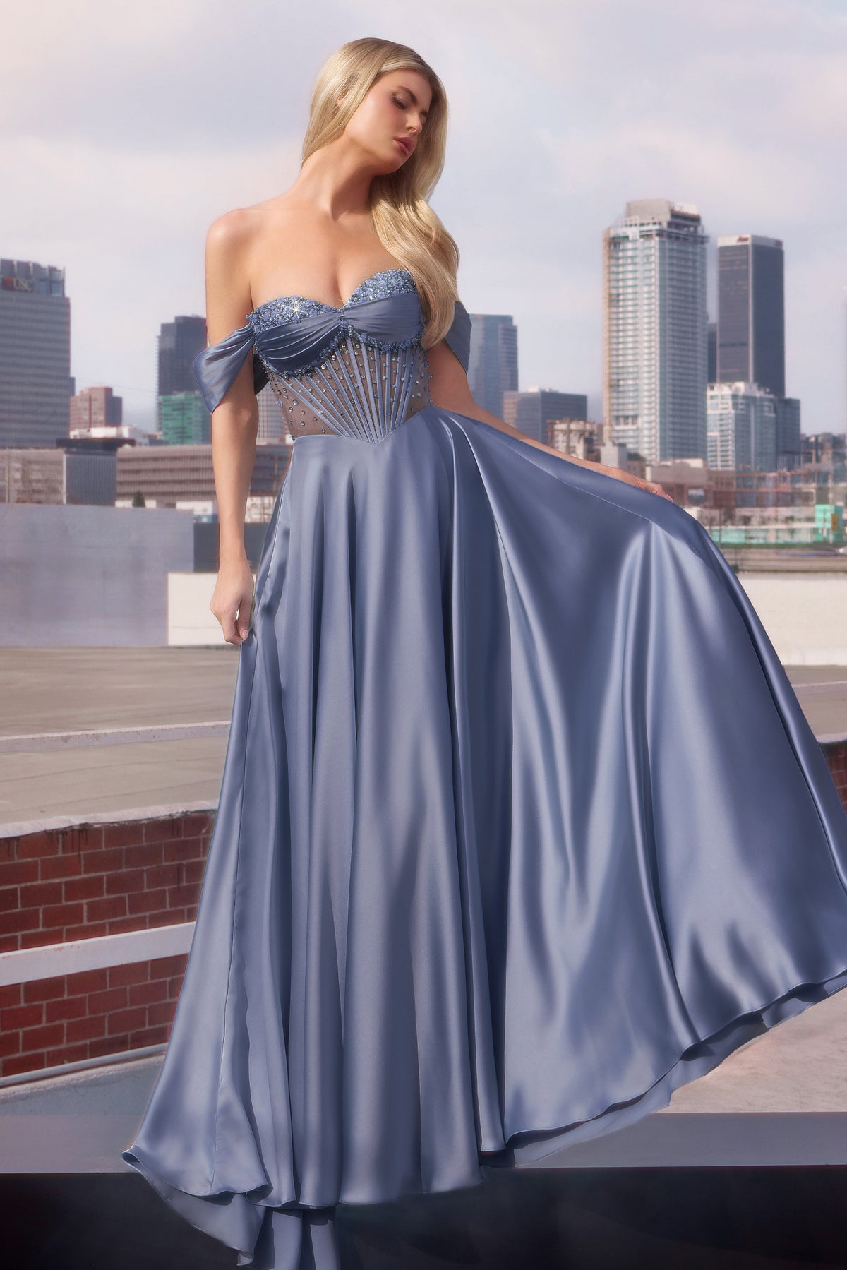 Juliana dress in Smoky Blue