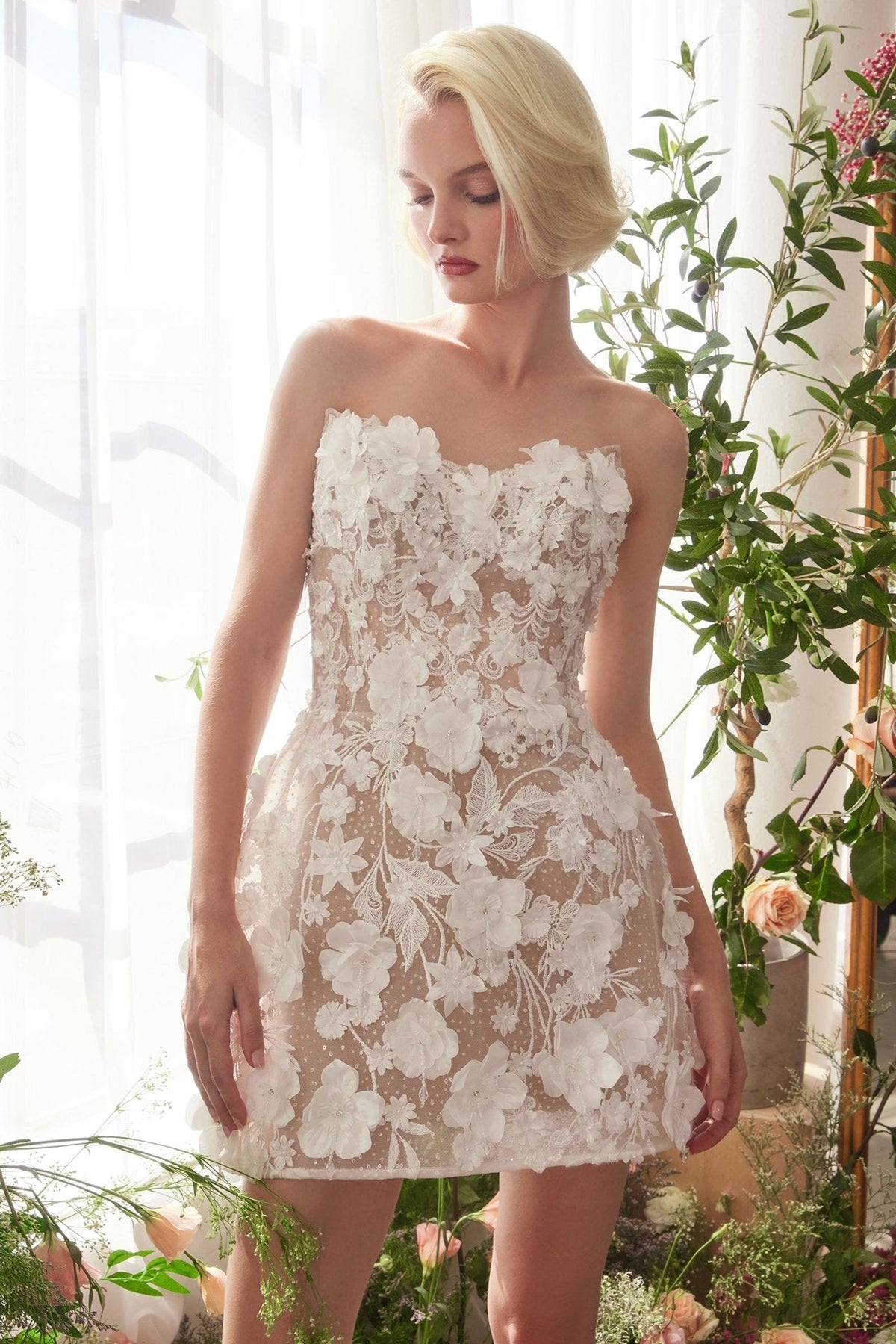 Juno wedding dress in Off White-Nude, view 4
