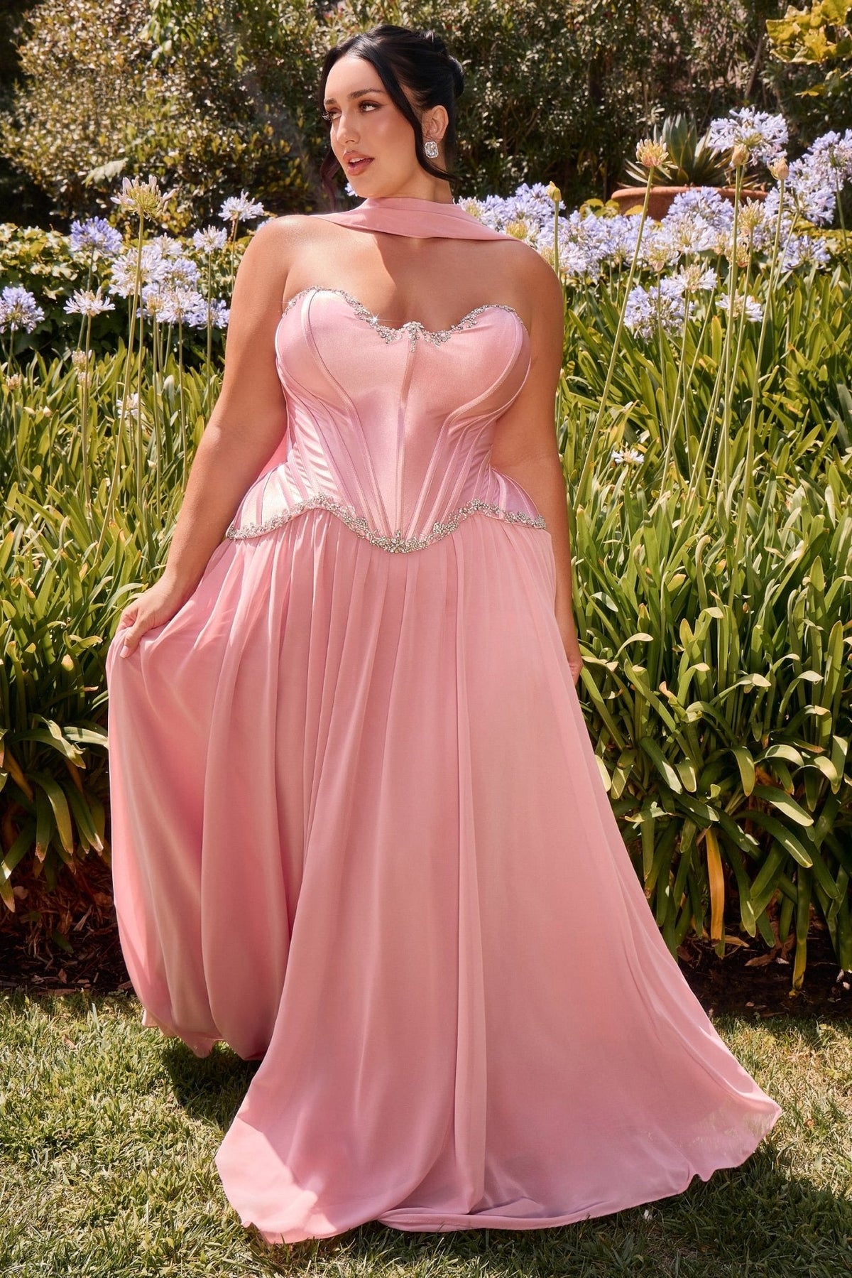 Langford Curve dress in Dusty Rose