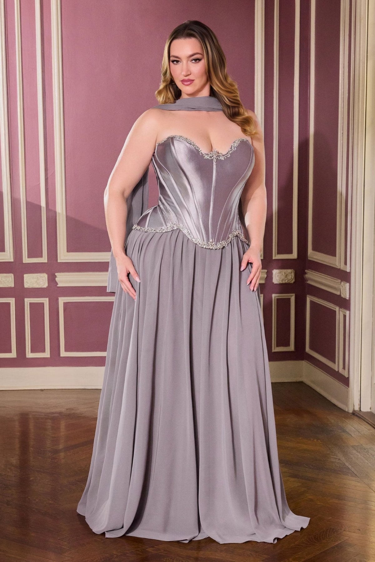 Langford Curve dress in Dark Silver