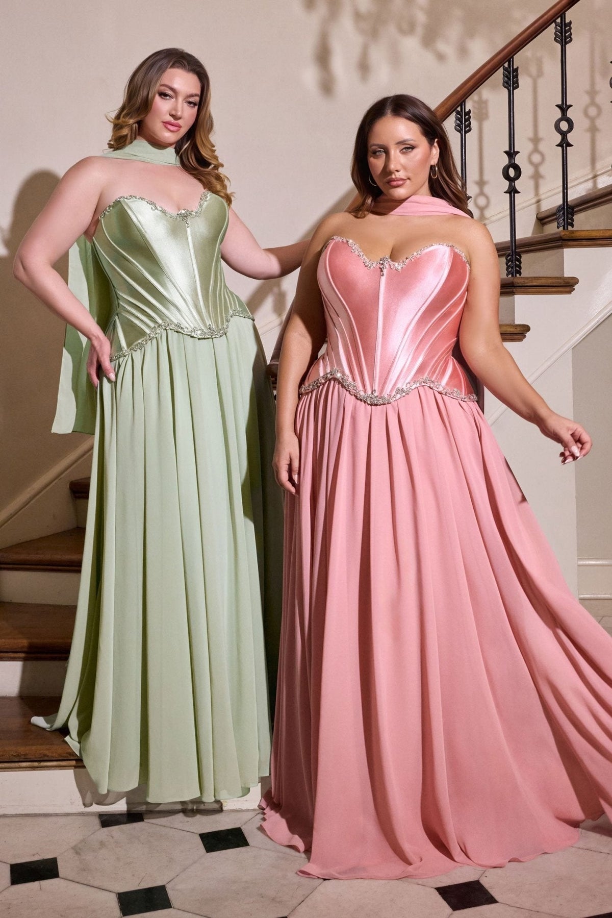 Langford Curve dress shown with coordinating dresses — group view