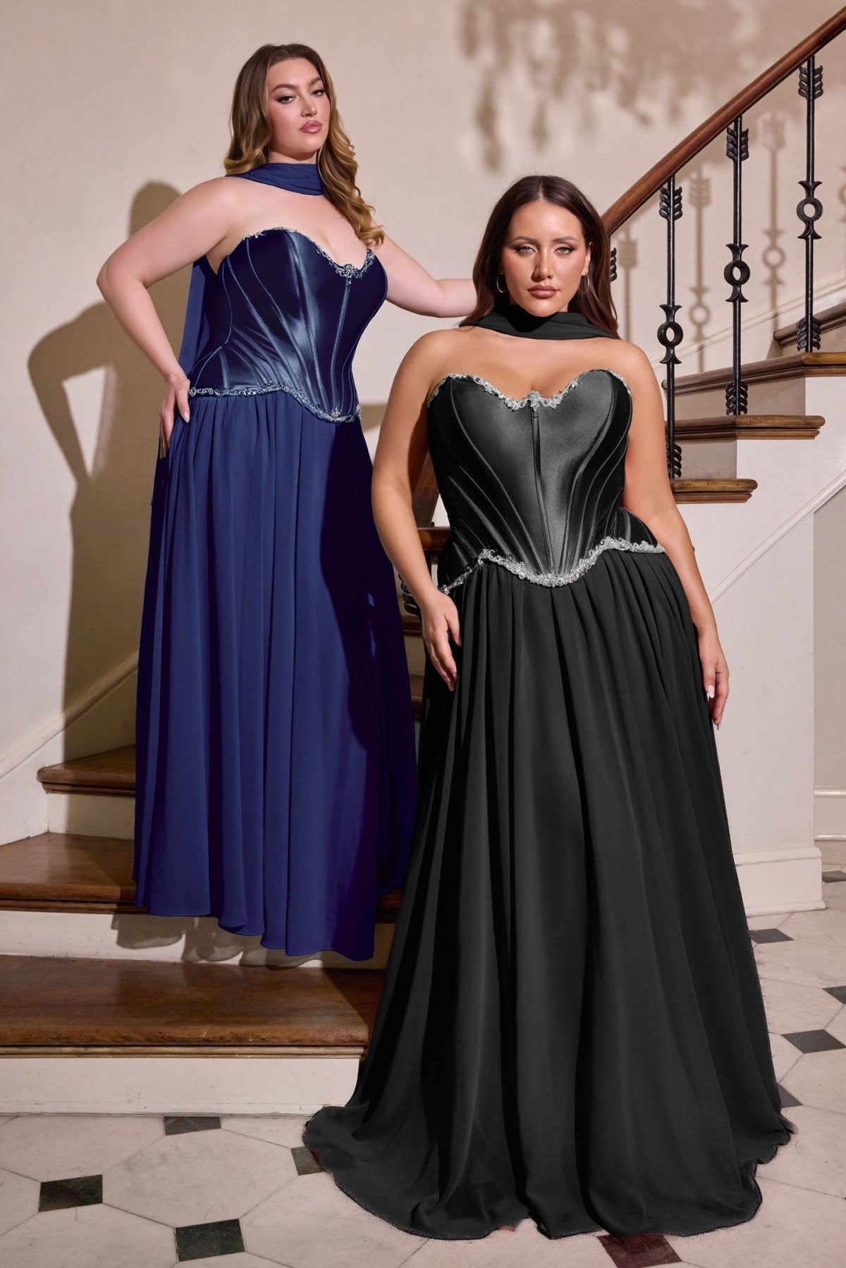 Langford Curve dress shown with coordinating dresses — group view
