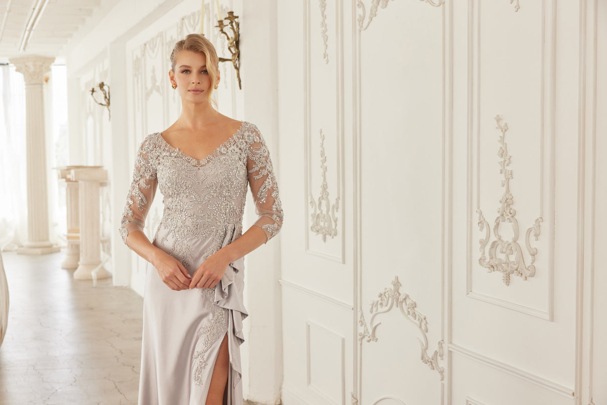 Letizia evening dress in Silver