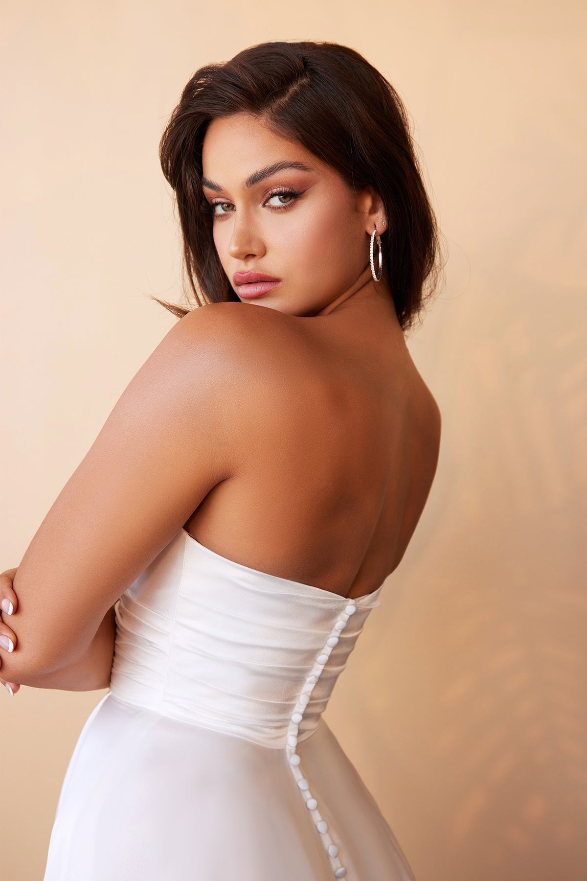 Lisbon dress in Off White — back view