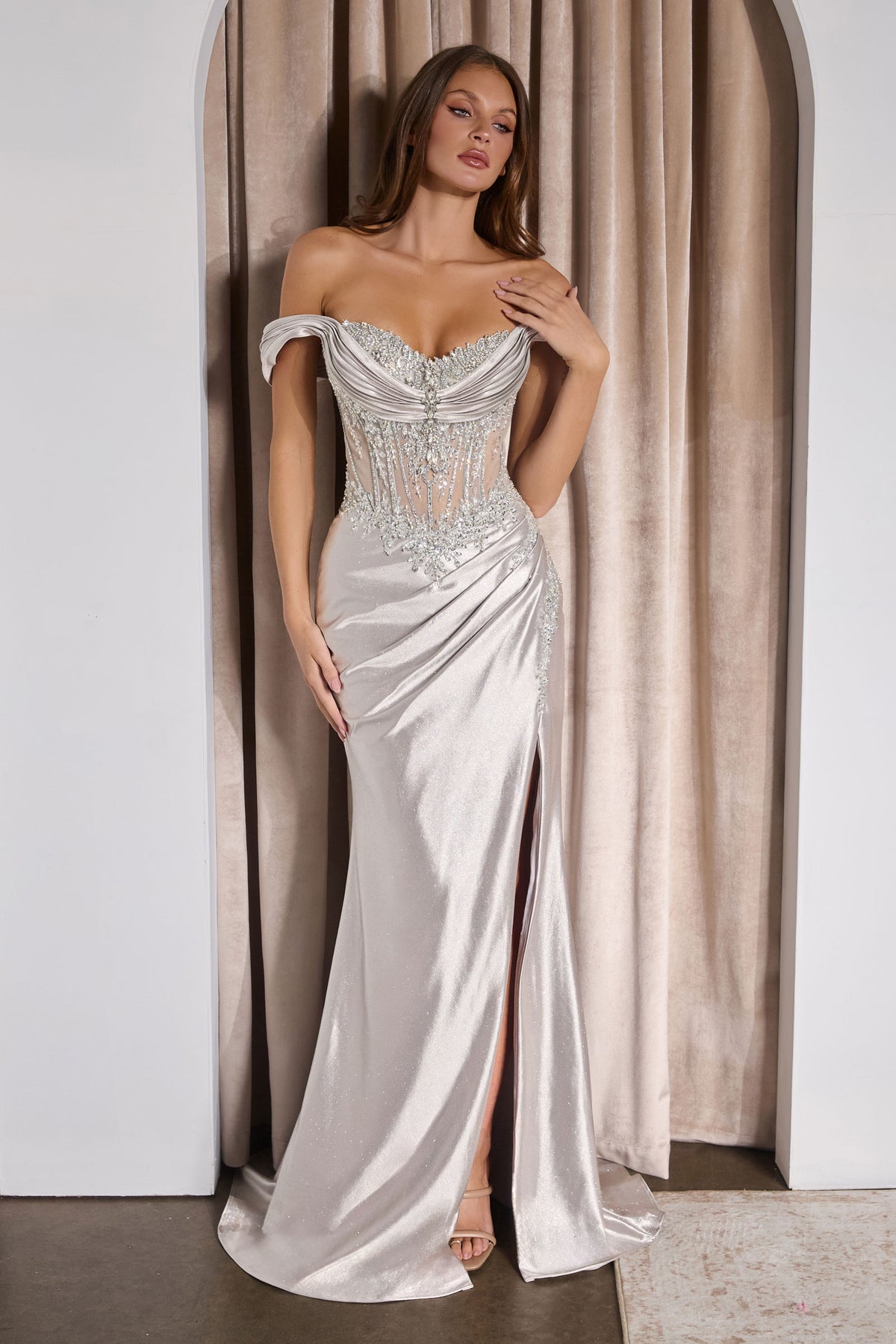 Lunaria dress in Silver — front view