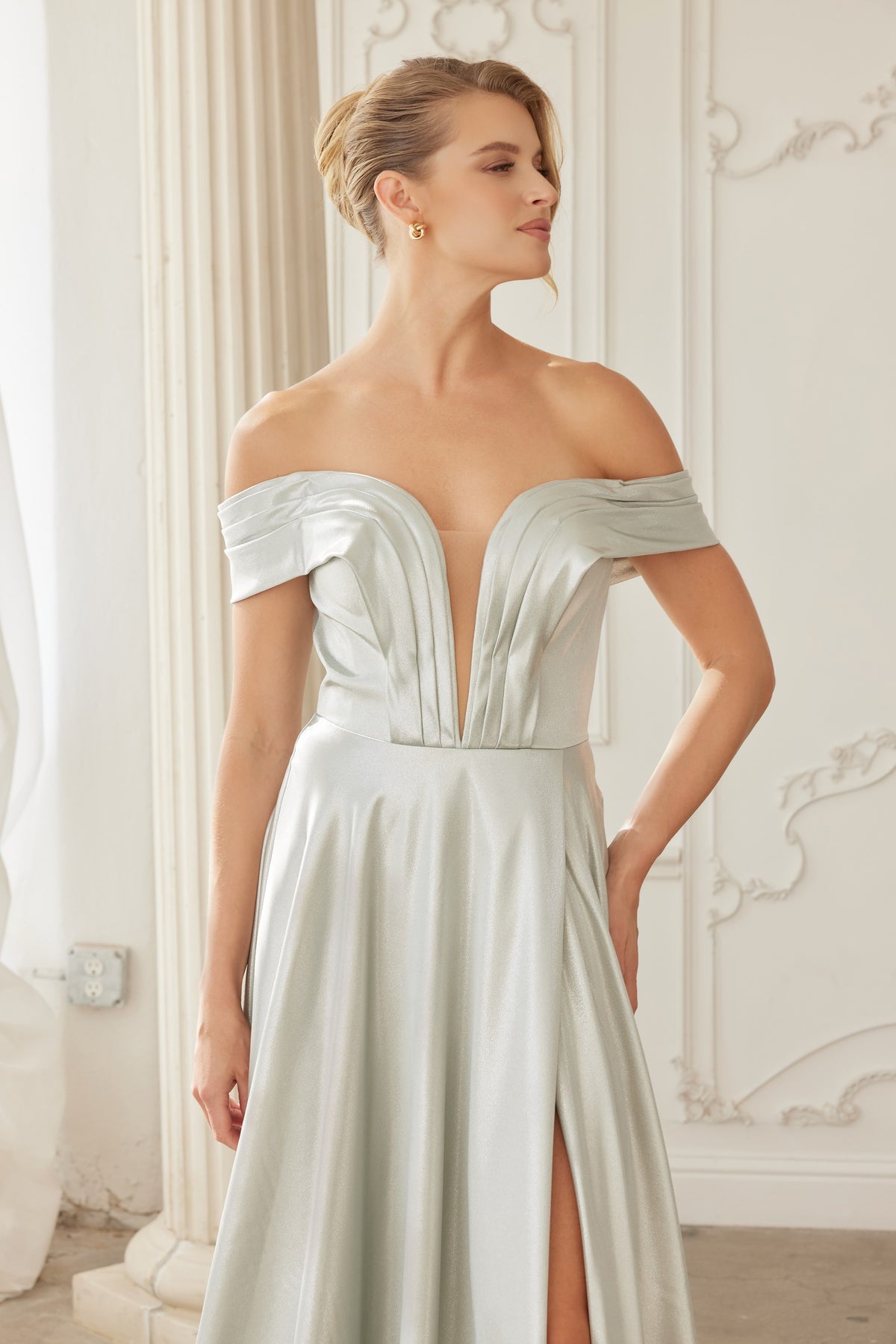 Mirella evening dress in Sage Green