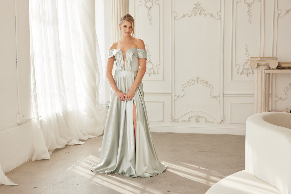 Mirella evening dress in Sage Green