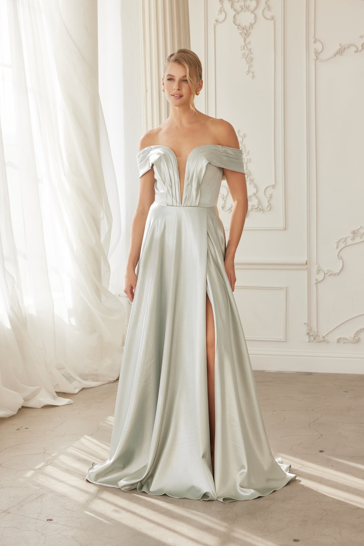 Mirella evening dress in Sage Green