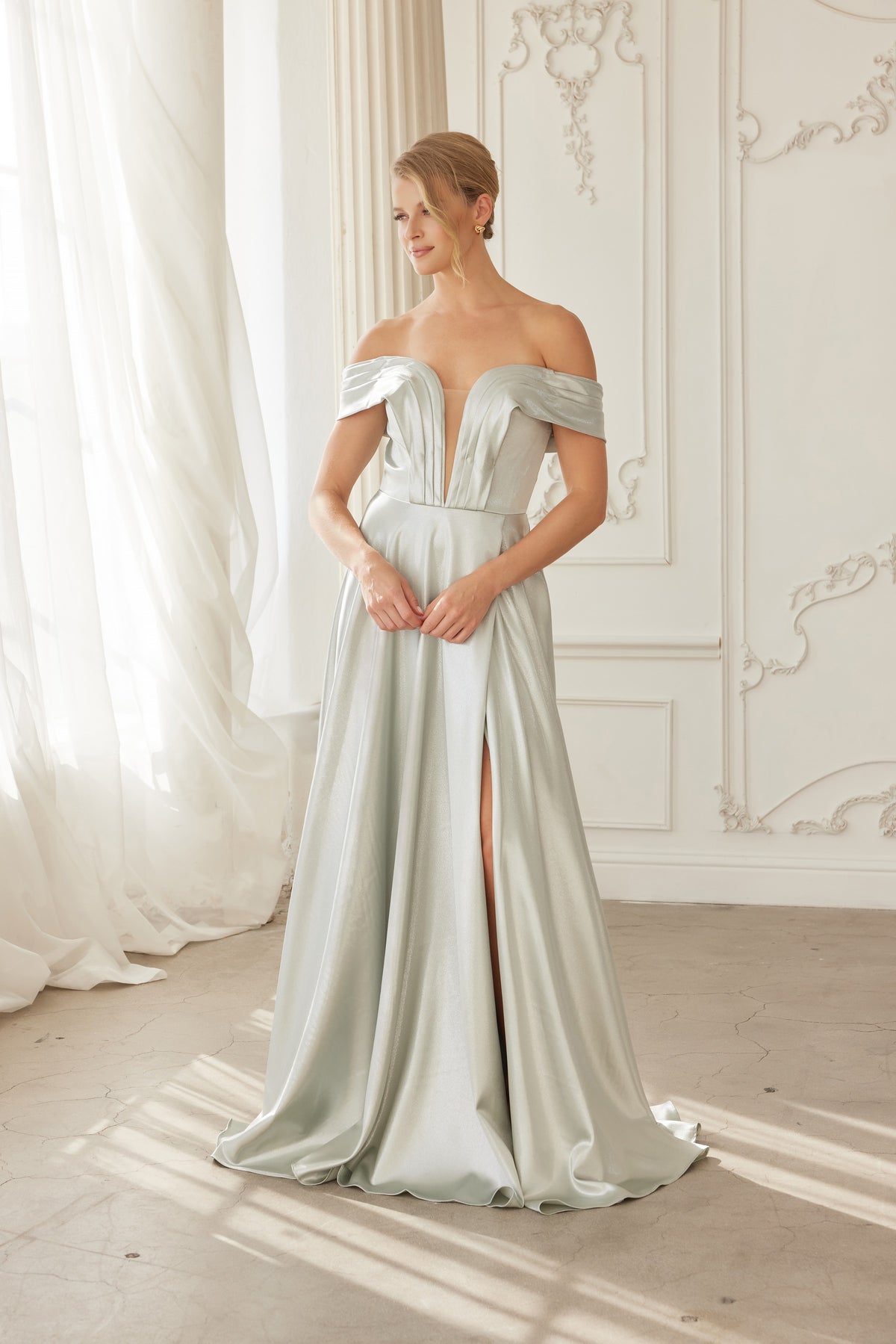 Mirella evening dress in Sage Green