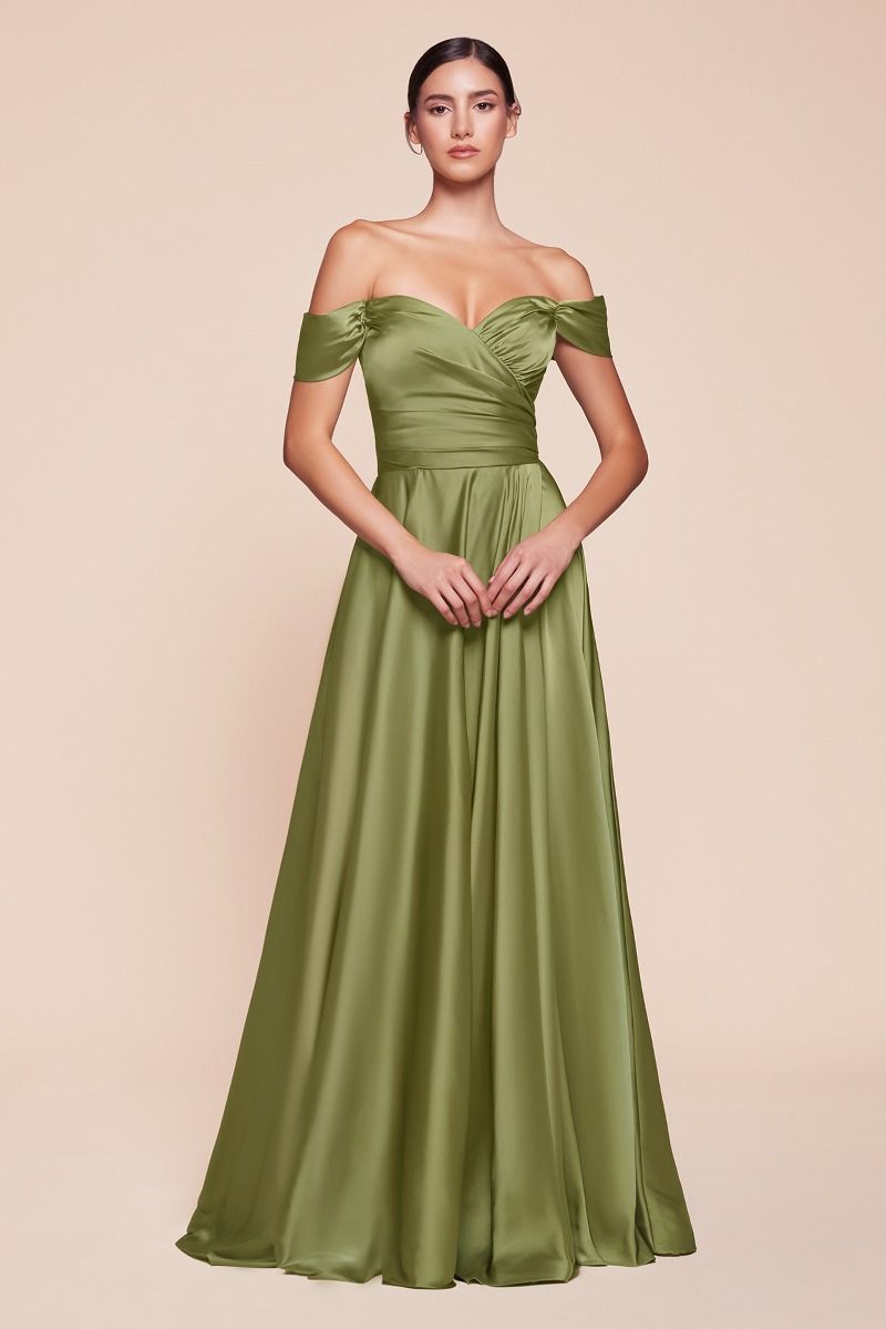 Natalie dress — Greenery full-length front view.