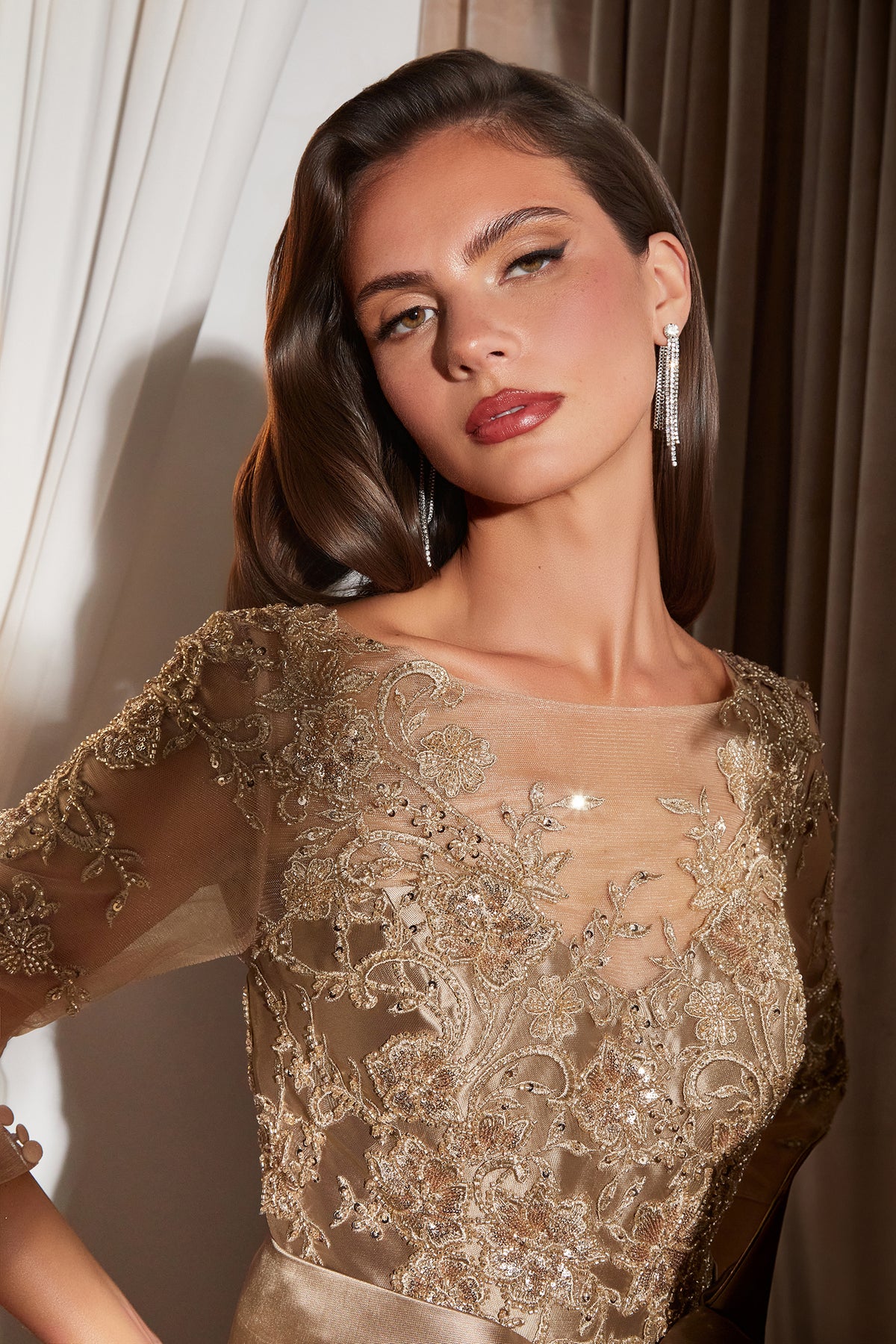 Octavia in Gold — detail and styling view