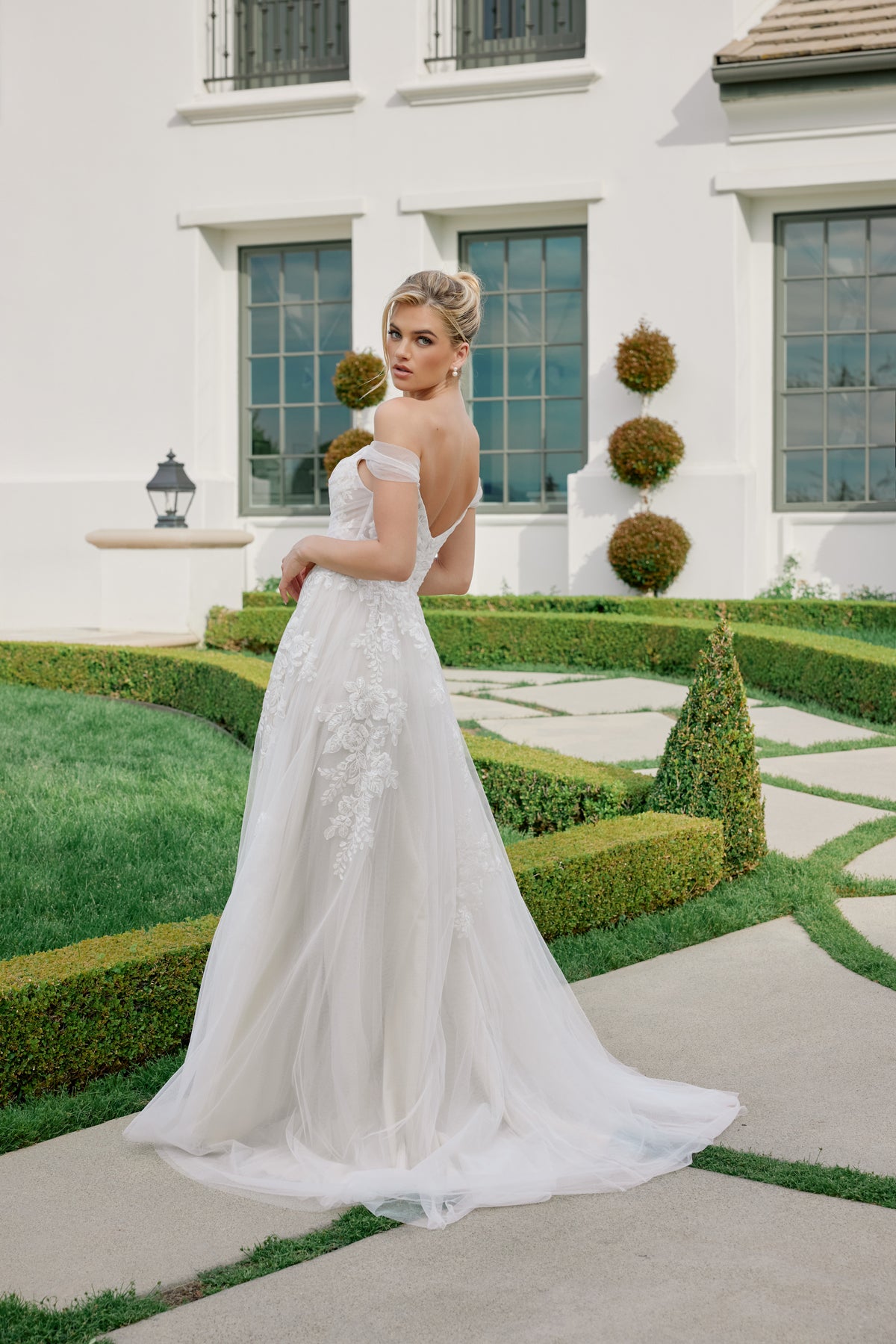 Odette wedding dress in White & Nude