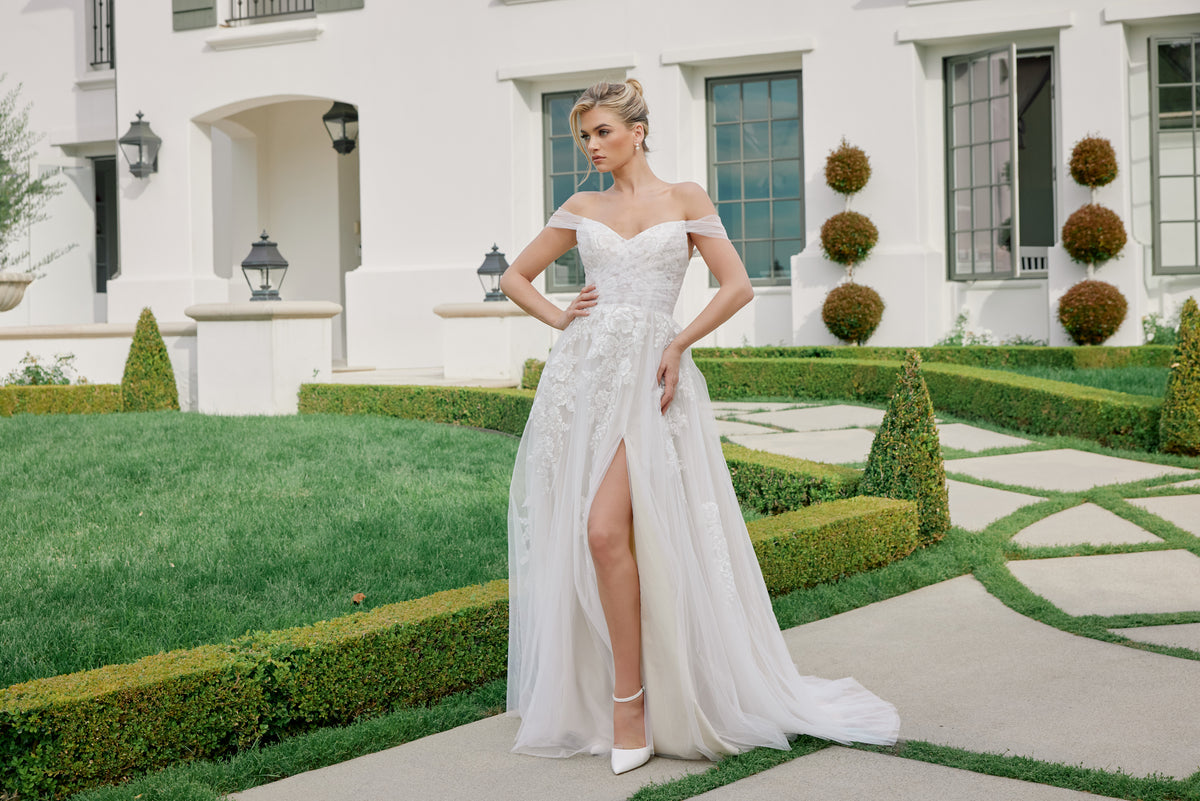 Odette wedding dress in White & Nude