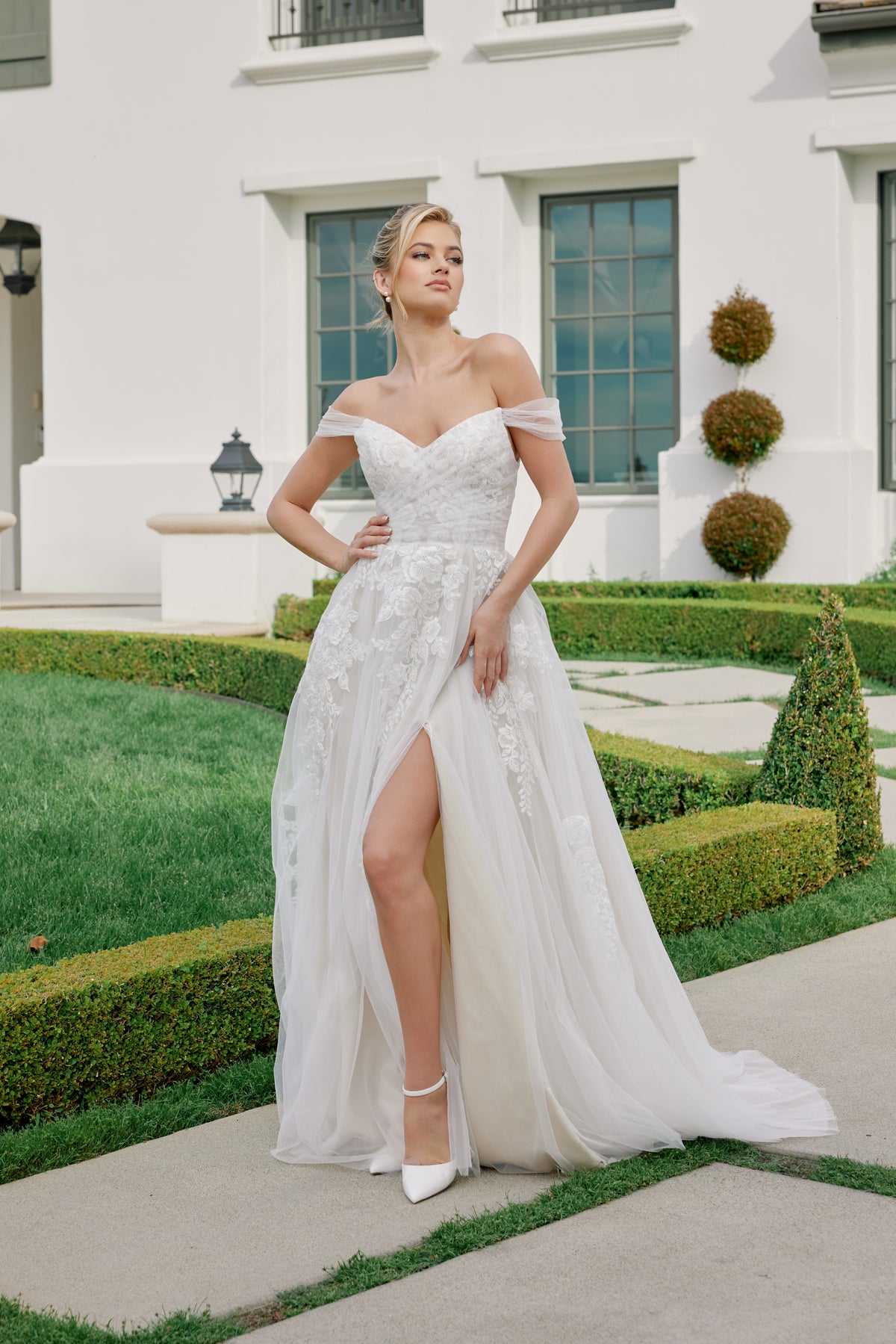 Odette wedding dress in White & Nude