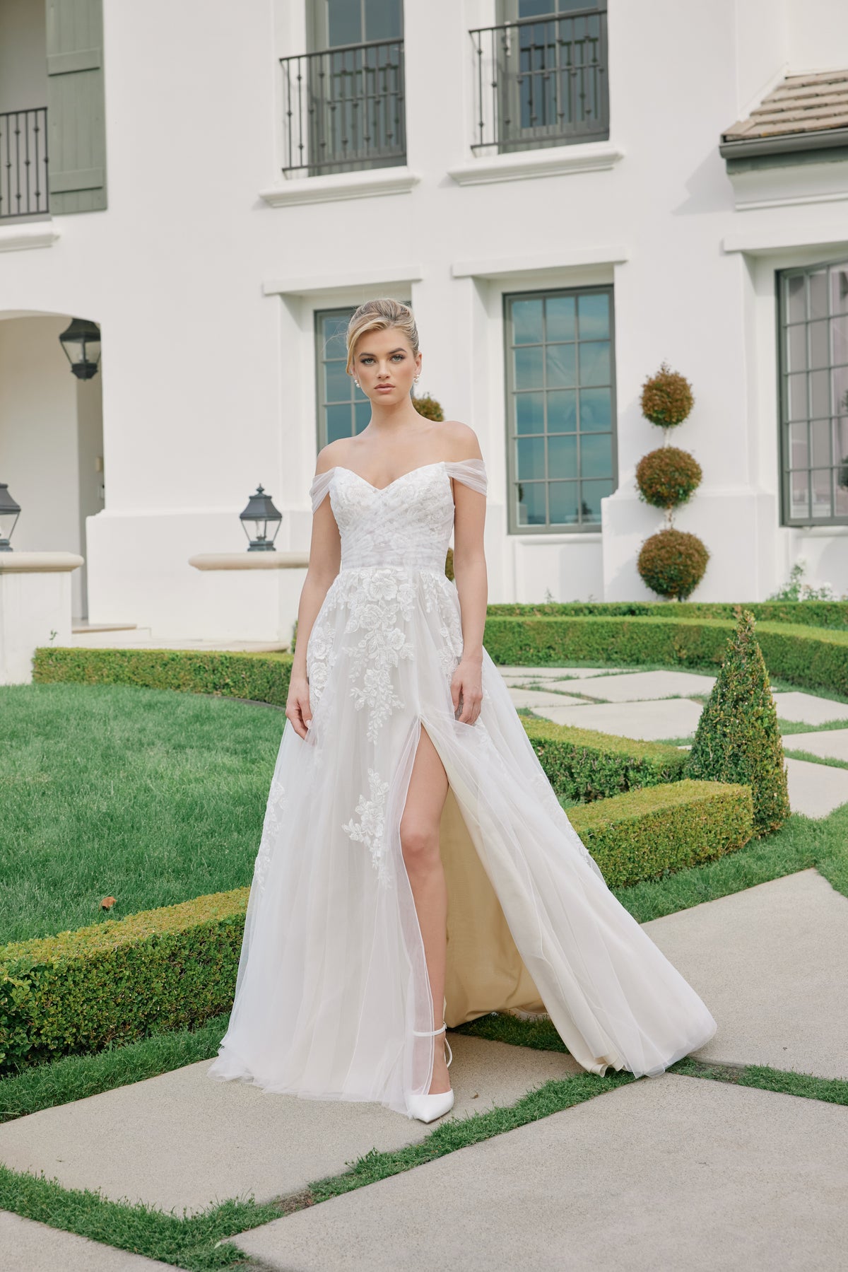 Odette wedding dress in White & Nude