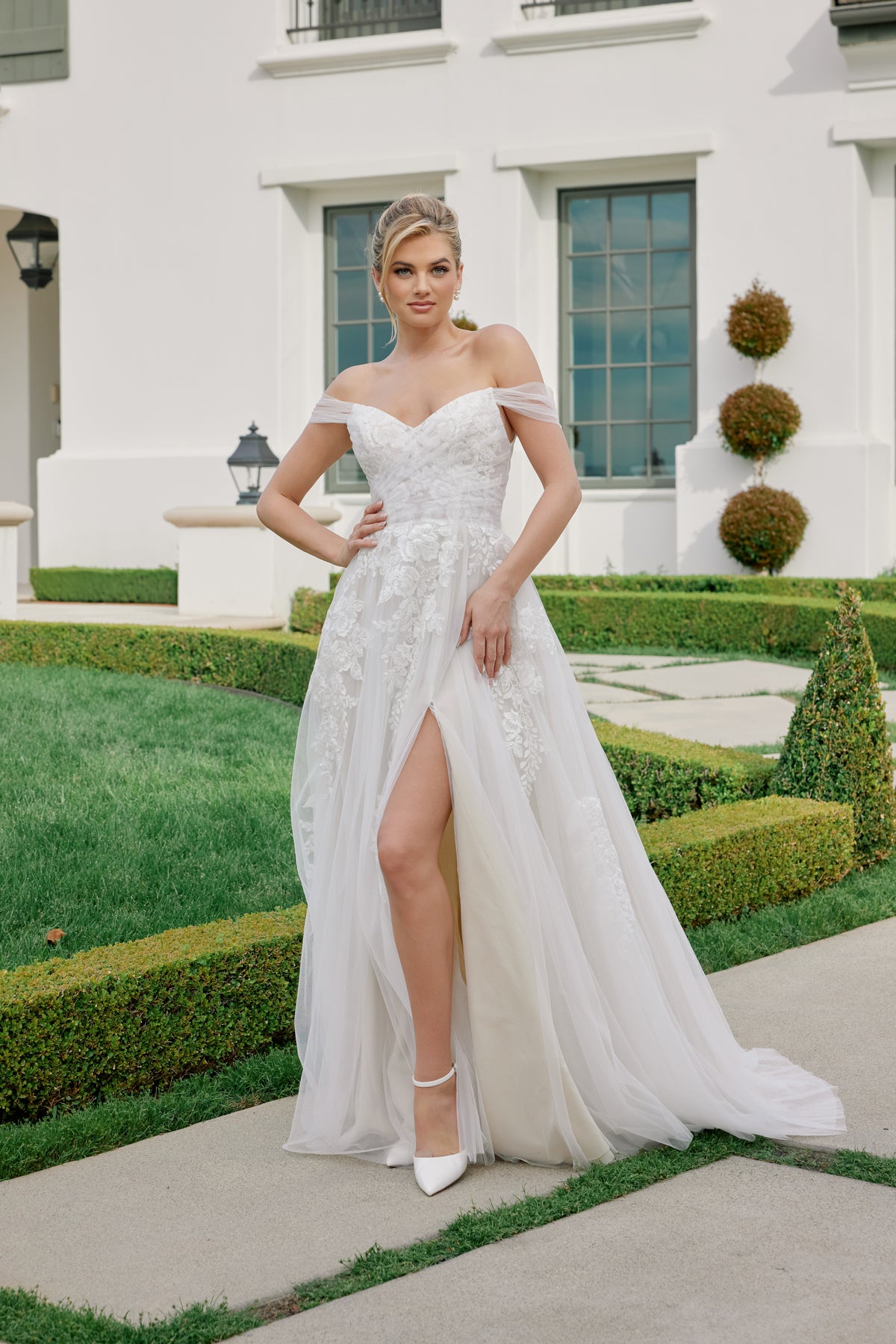 Odette wedding dress in White & Nude