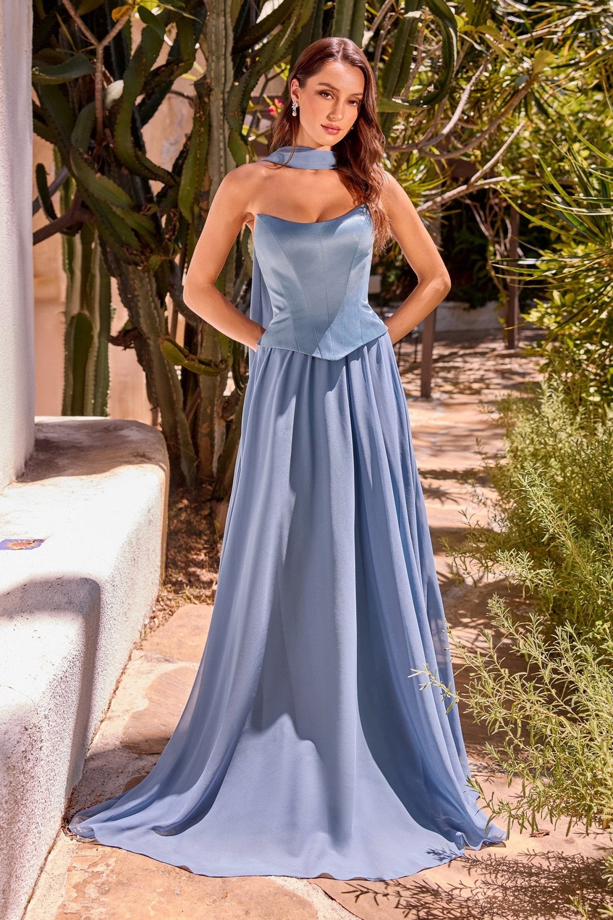 Solenne dress in Smoky Blue