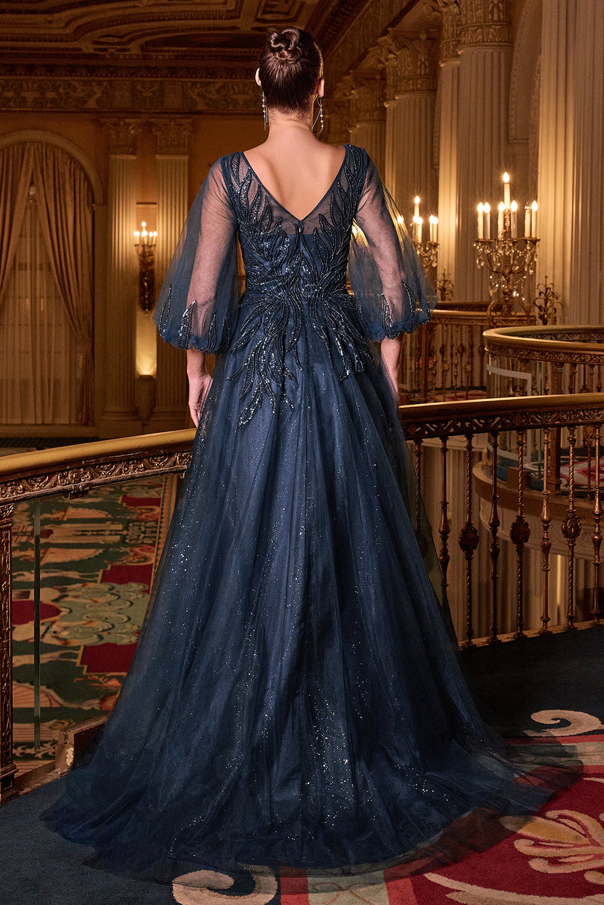 Starwyn dress in Navy — back view