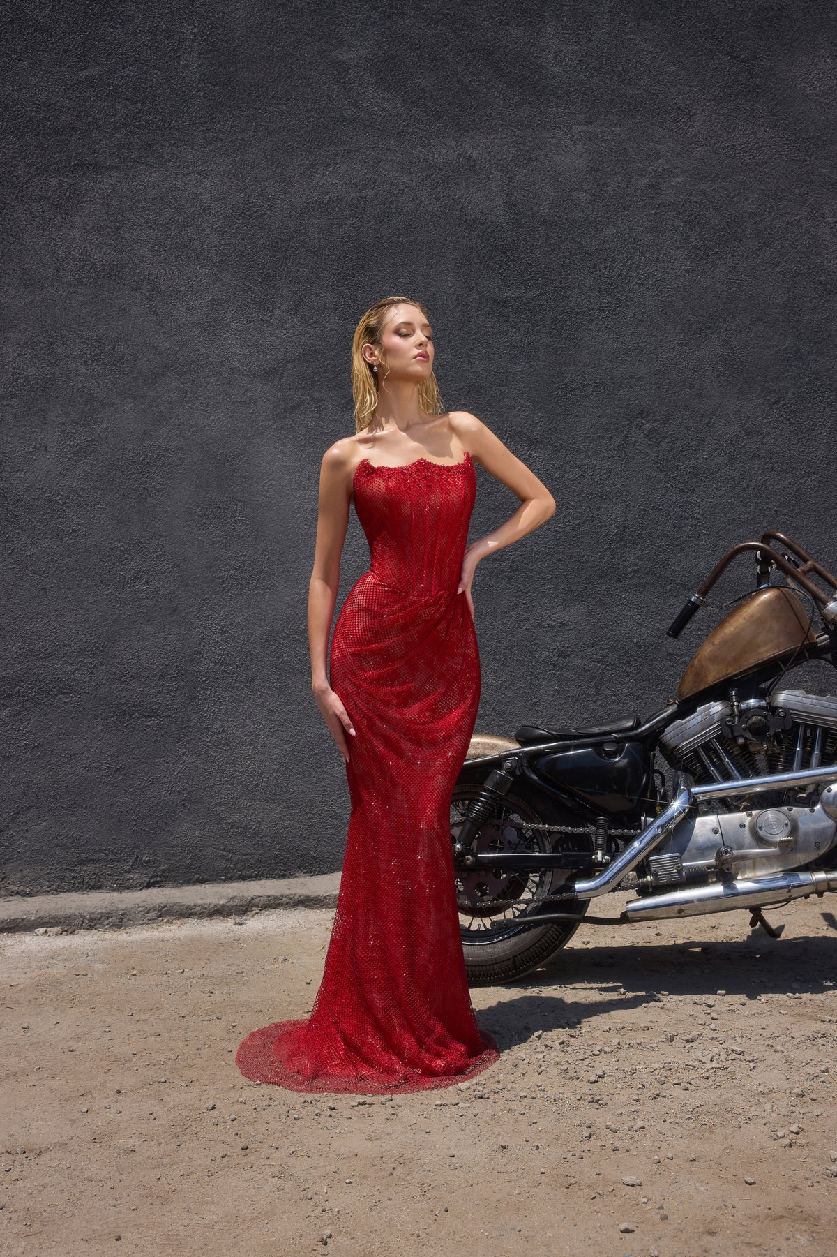 Paige — Red/Nude dress