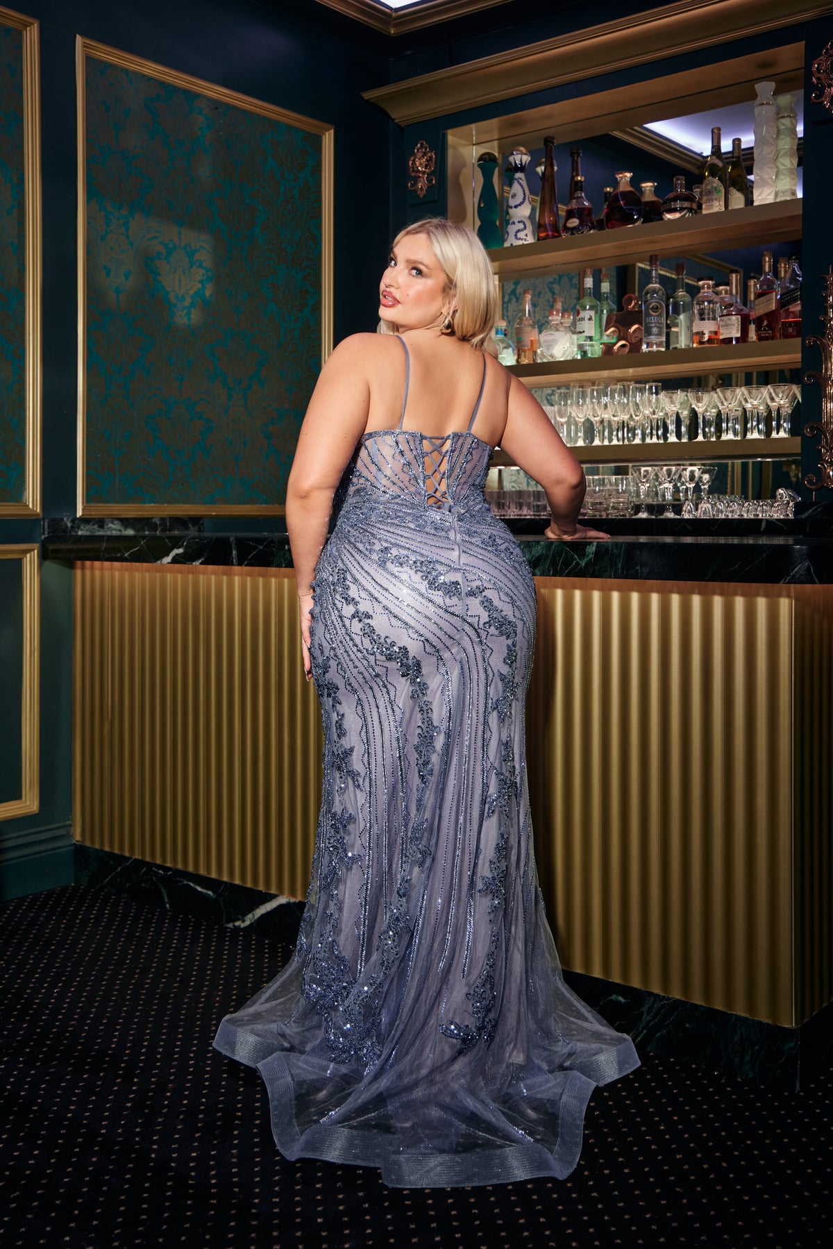 Patrick Curve — Smoky Blue dress