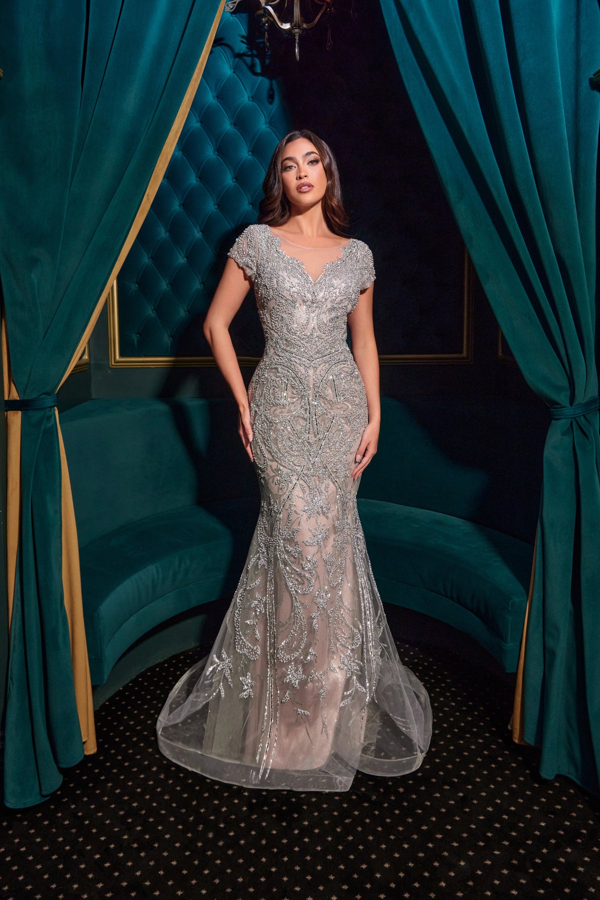 Moonveil — Silver/Nude dress