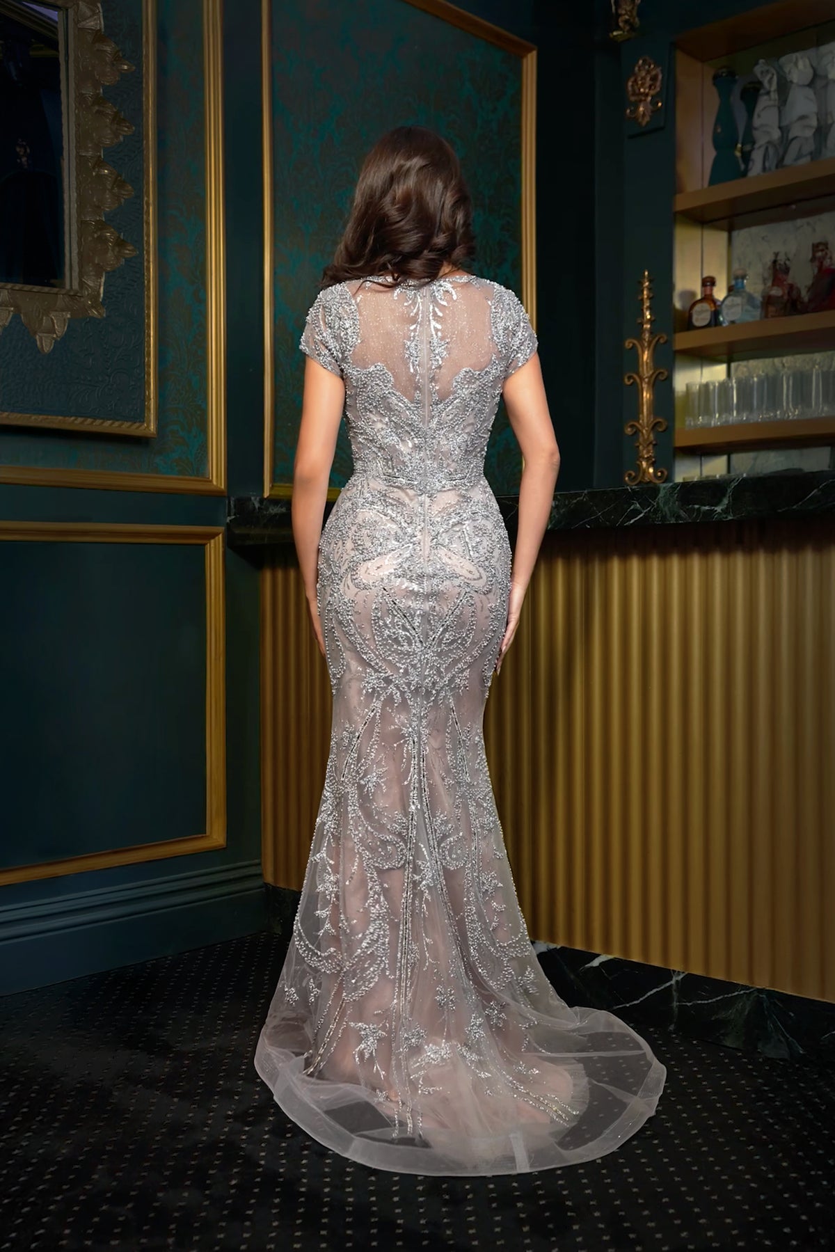 Moonveil — Silver/Nude dress