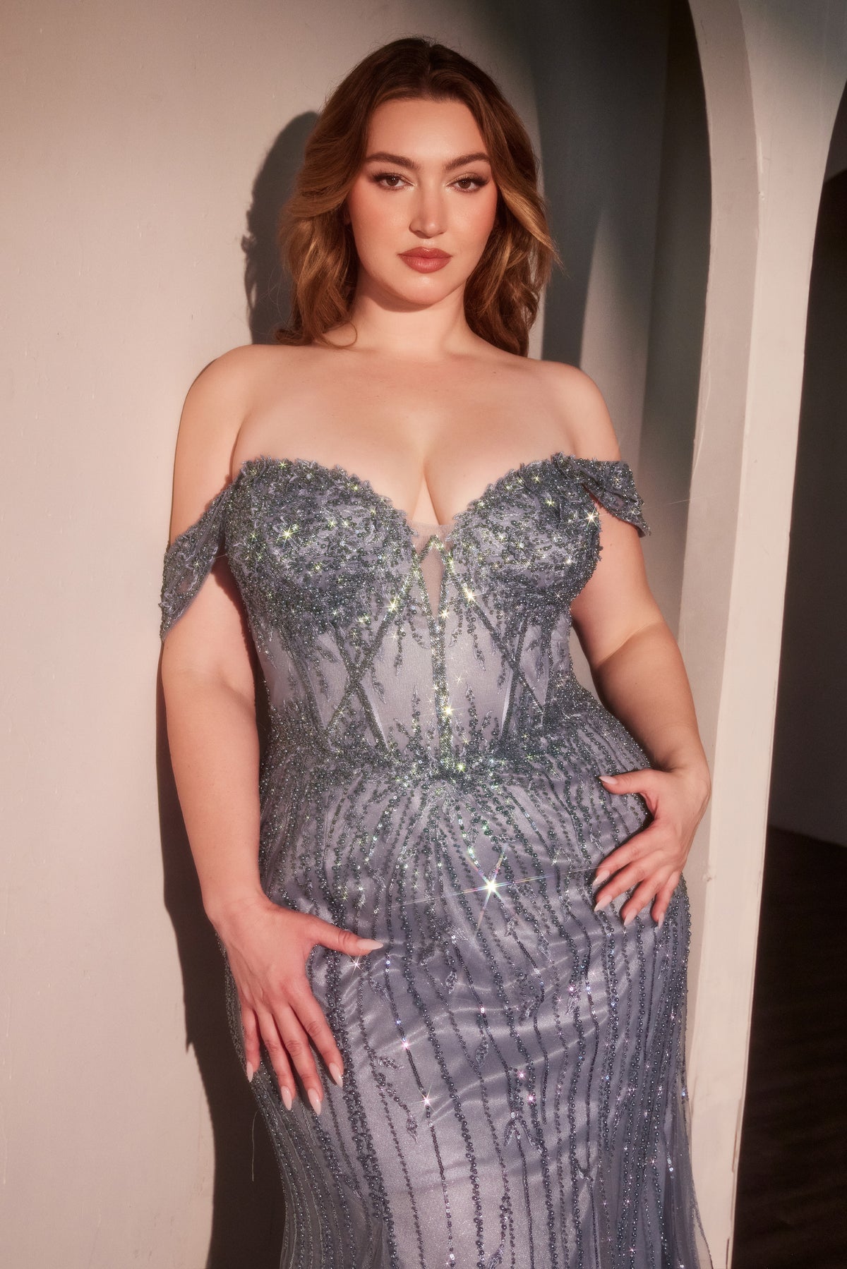 Zina Curve — Smoky Blue dress