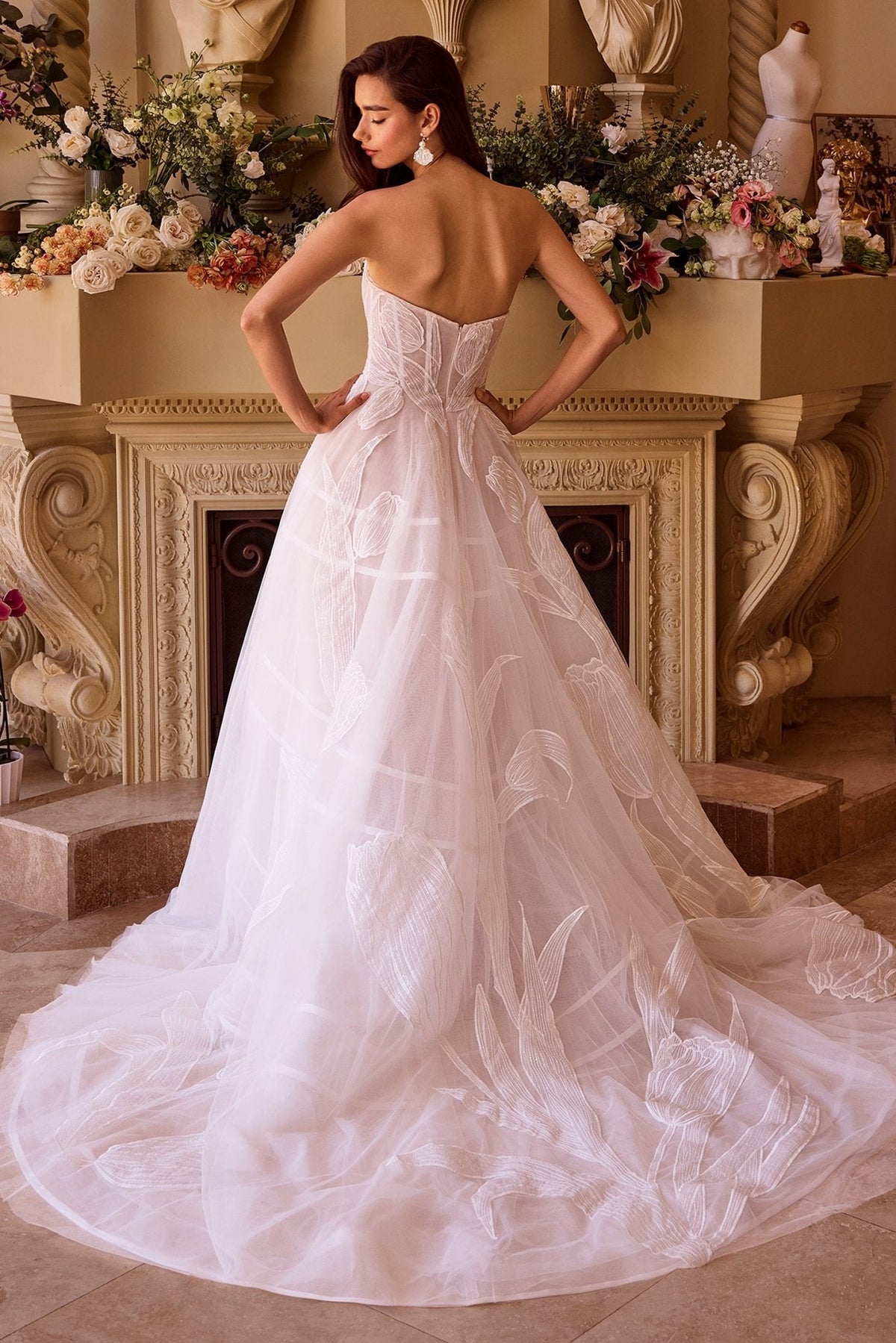 Vivi wedding dress in Off White-Nude, view 2