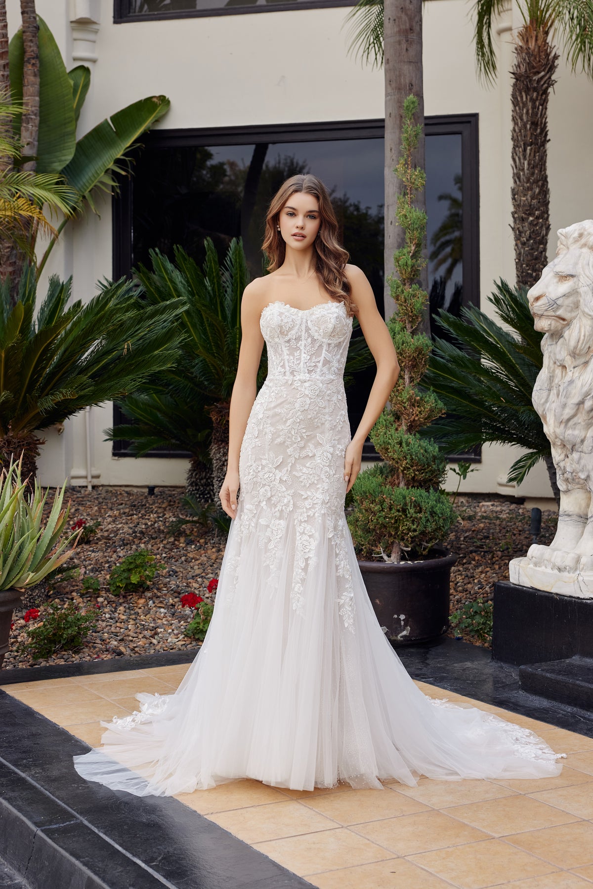 Vivienne wedding dress in White & Nude