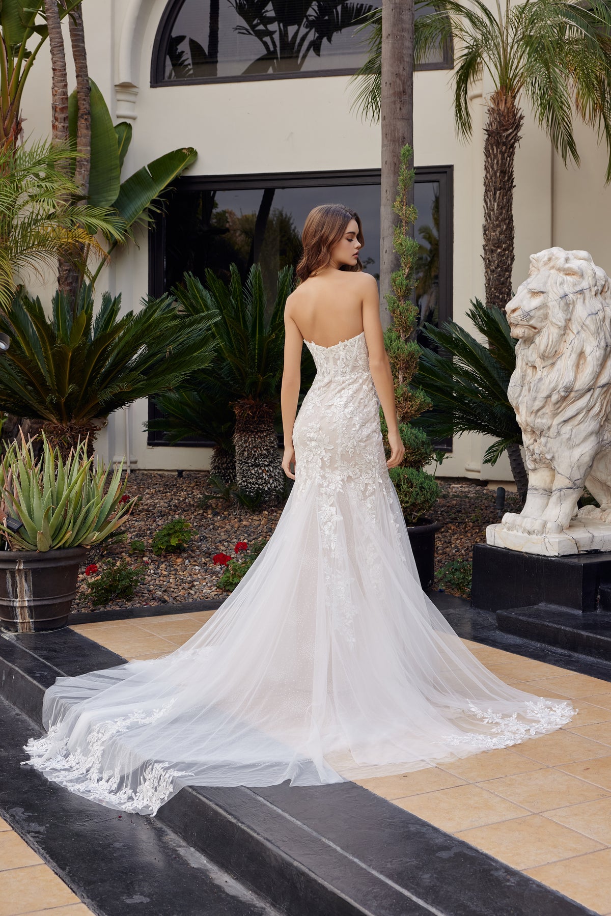 Vivienne wedding dress in White & Nude
