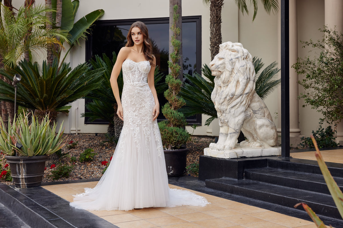 Vivienne wedding dress in White & Nude