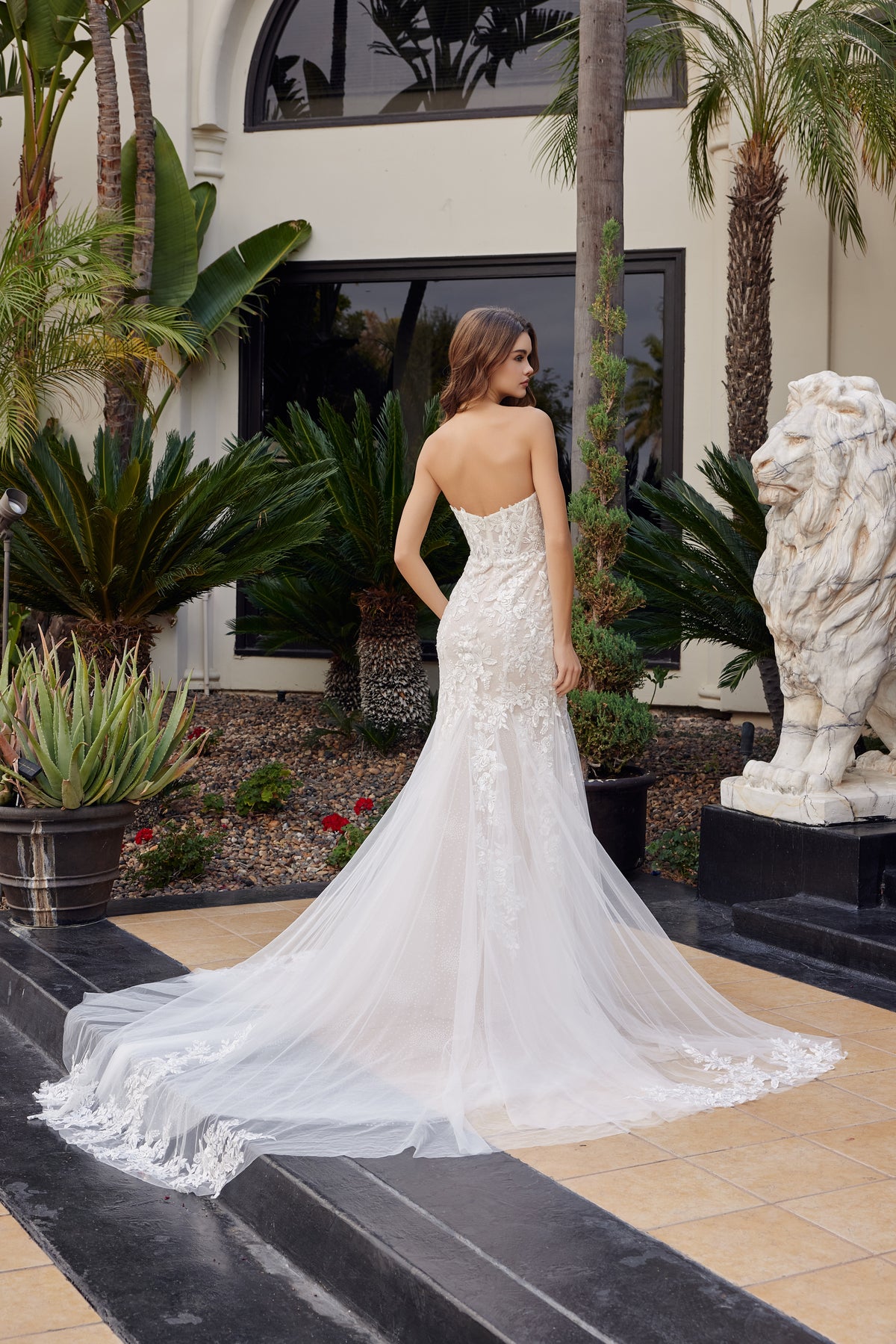 Vivienne wedding dress in White & Nude